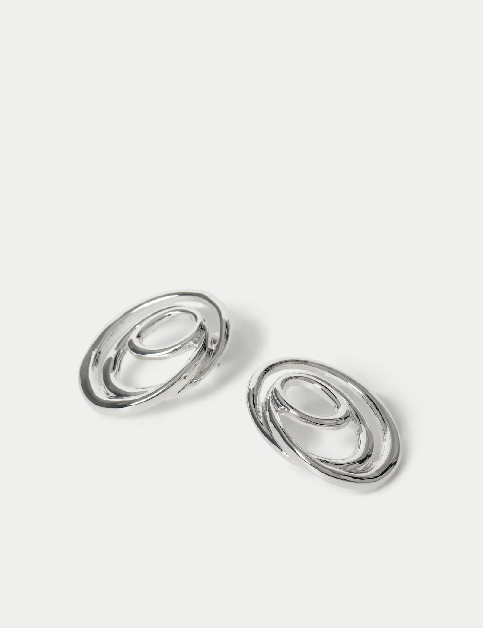 Molten Circle Stud Earrings - image 2