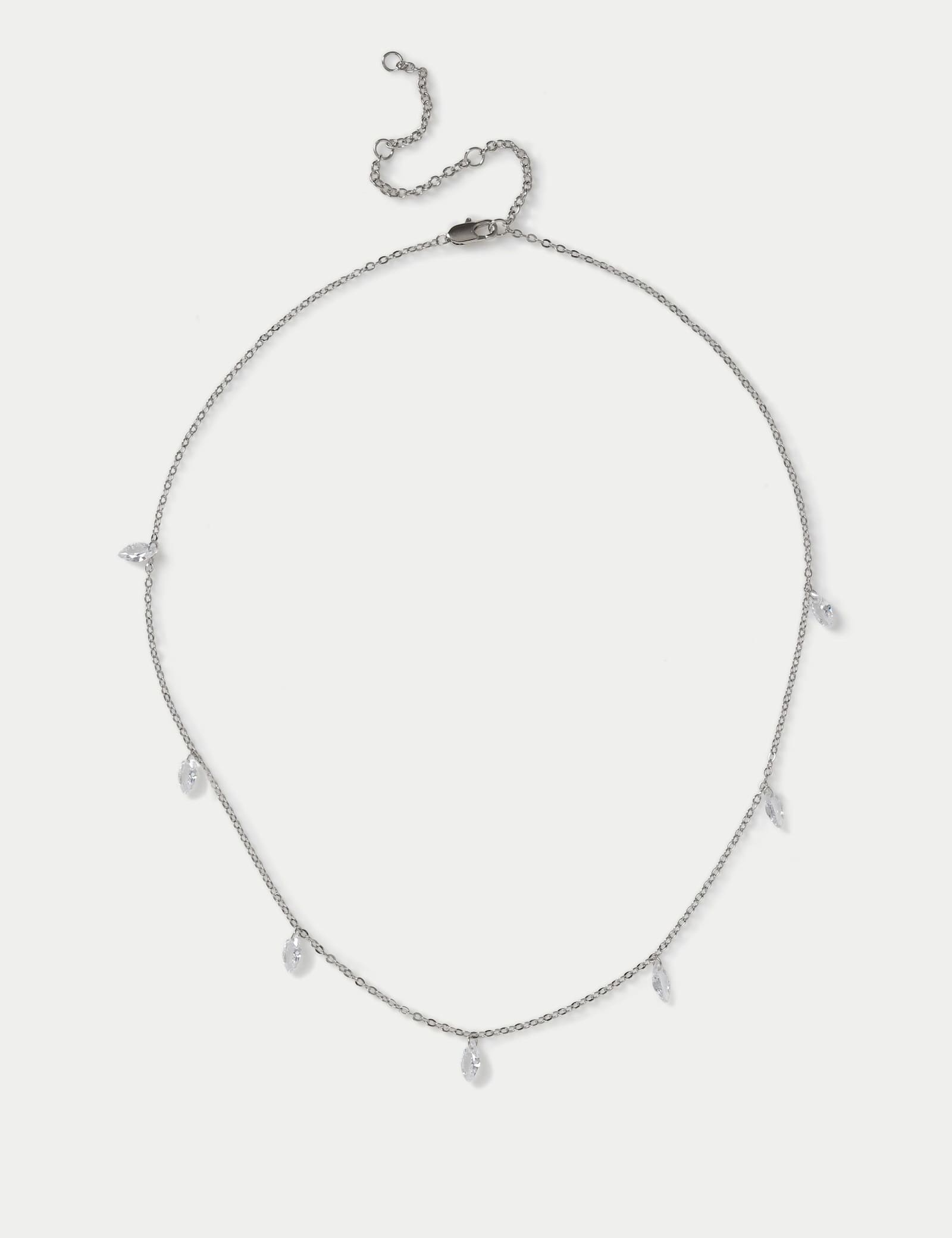Platinum Plated Droplet Necklace - image 1