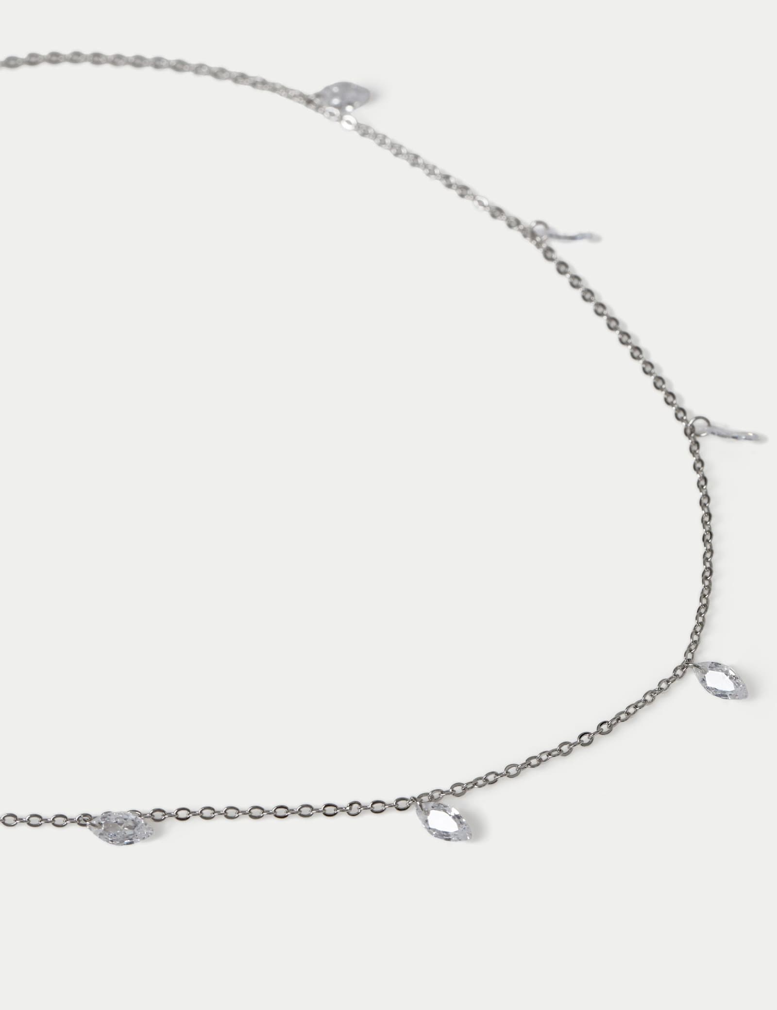 Platinum Plated Droplet Necklace - image 2