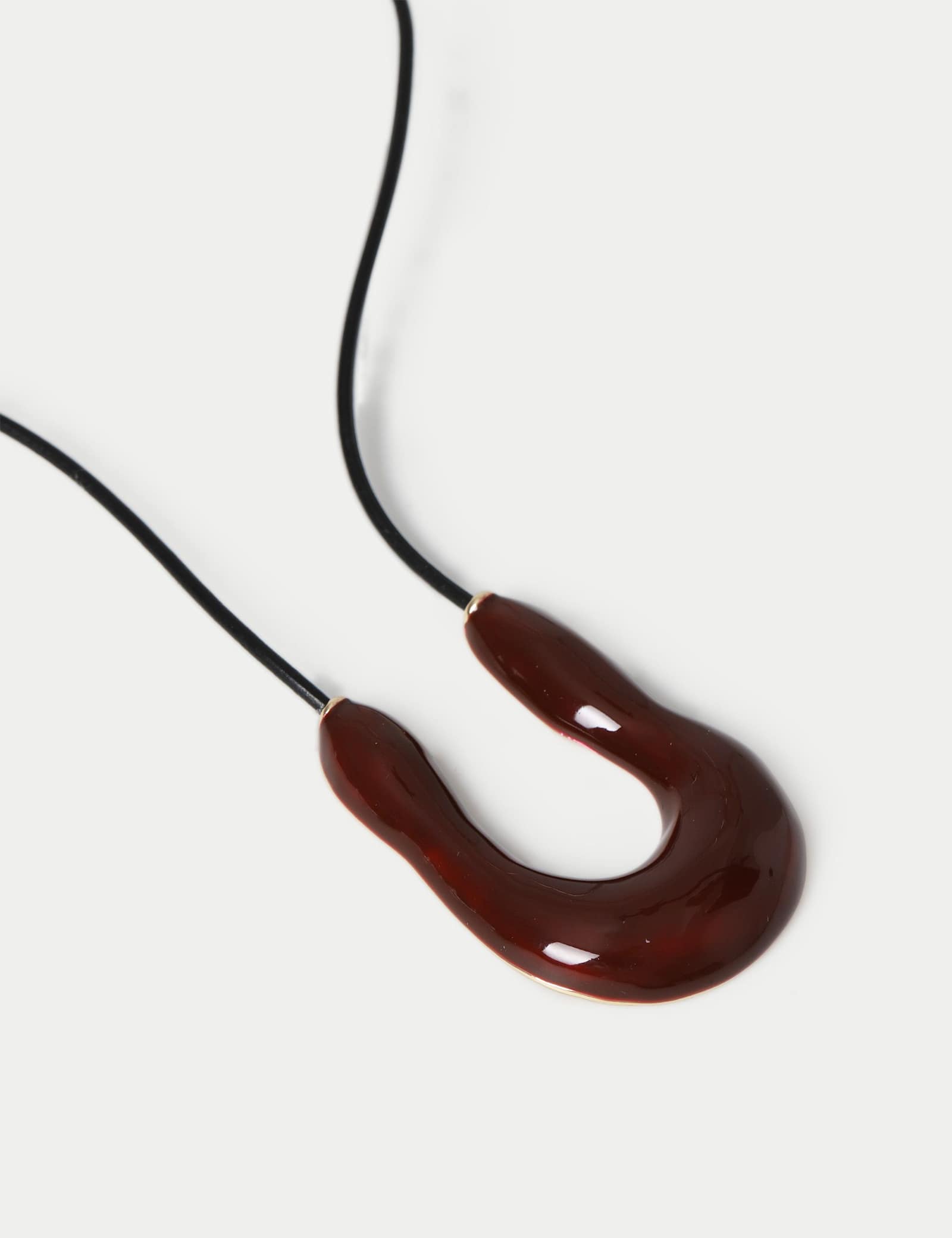 Chunky Burgundy Pendant Necklace - image 2