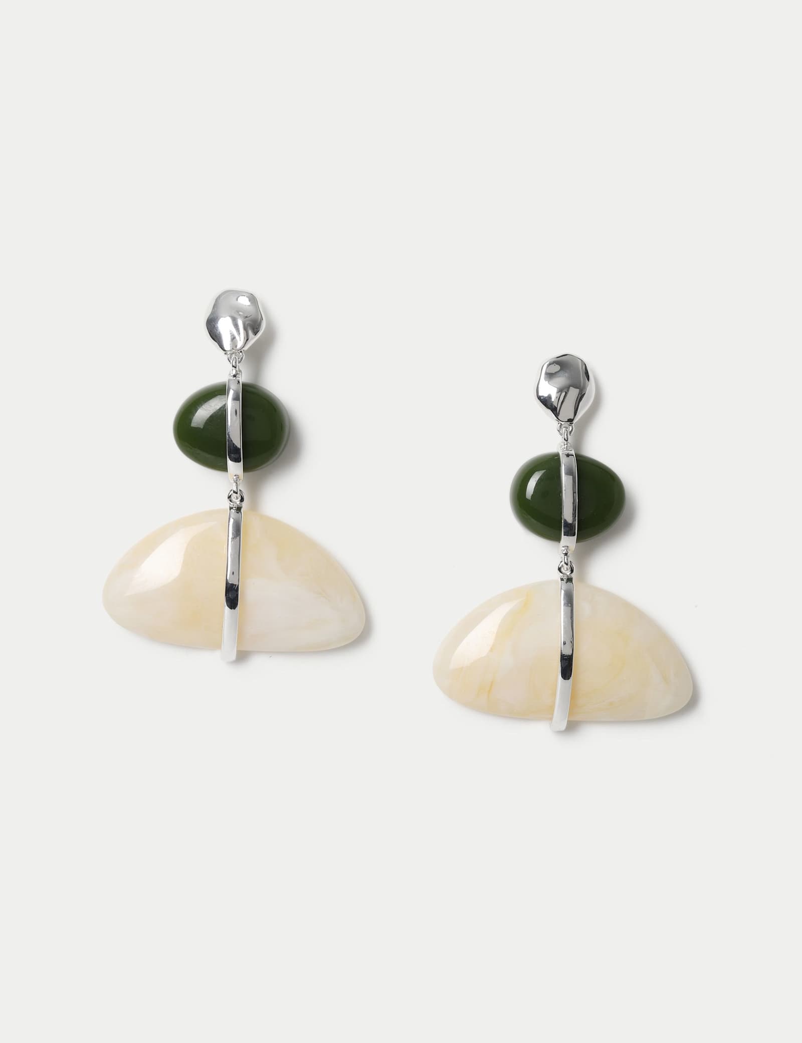 Resin Double Drop Earrings - image 1