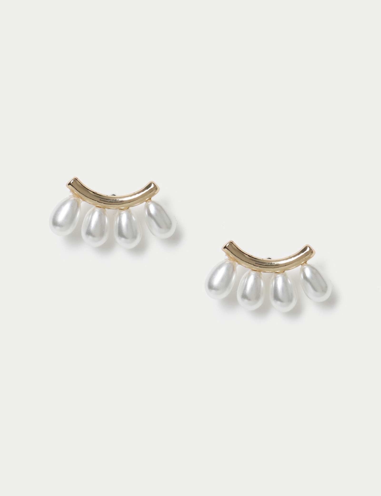 Pearl Effect Stud Earrings - image 1