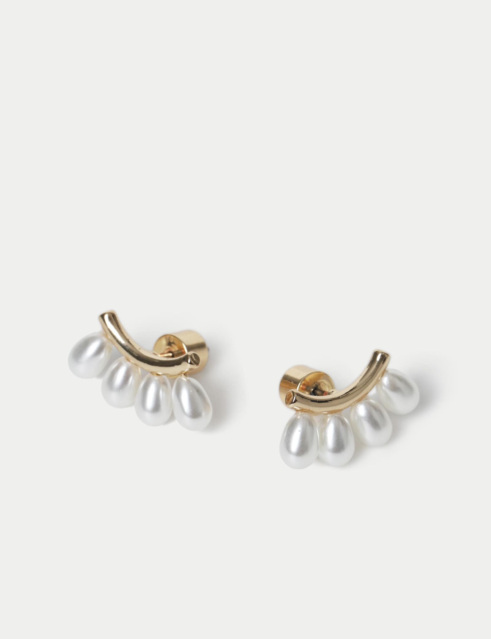 Pearl Effect Stud Earrings - image 2