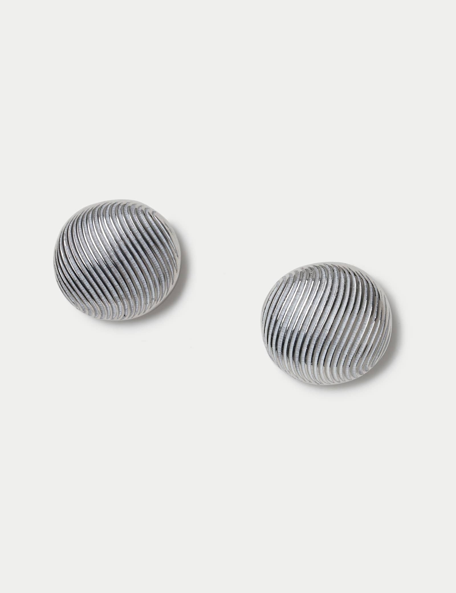 Textured Circle Stud Earrings - image 1