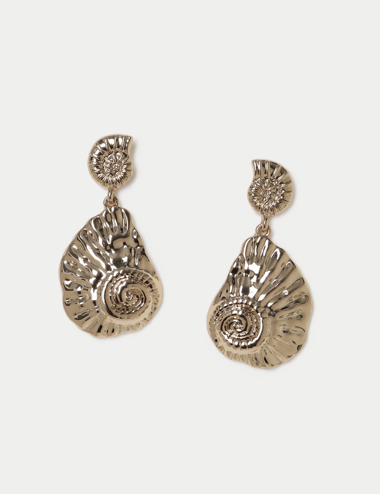 Double Shell Drop Earrings - image 1