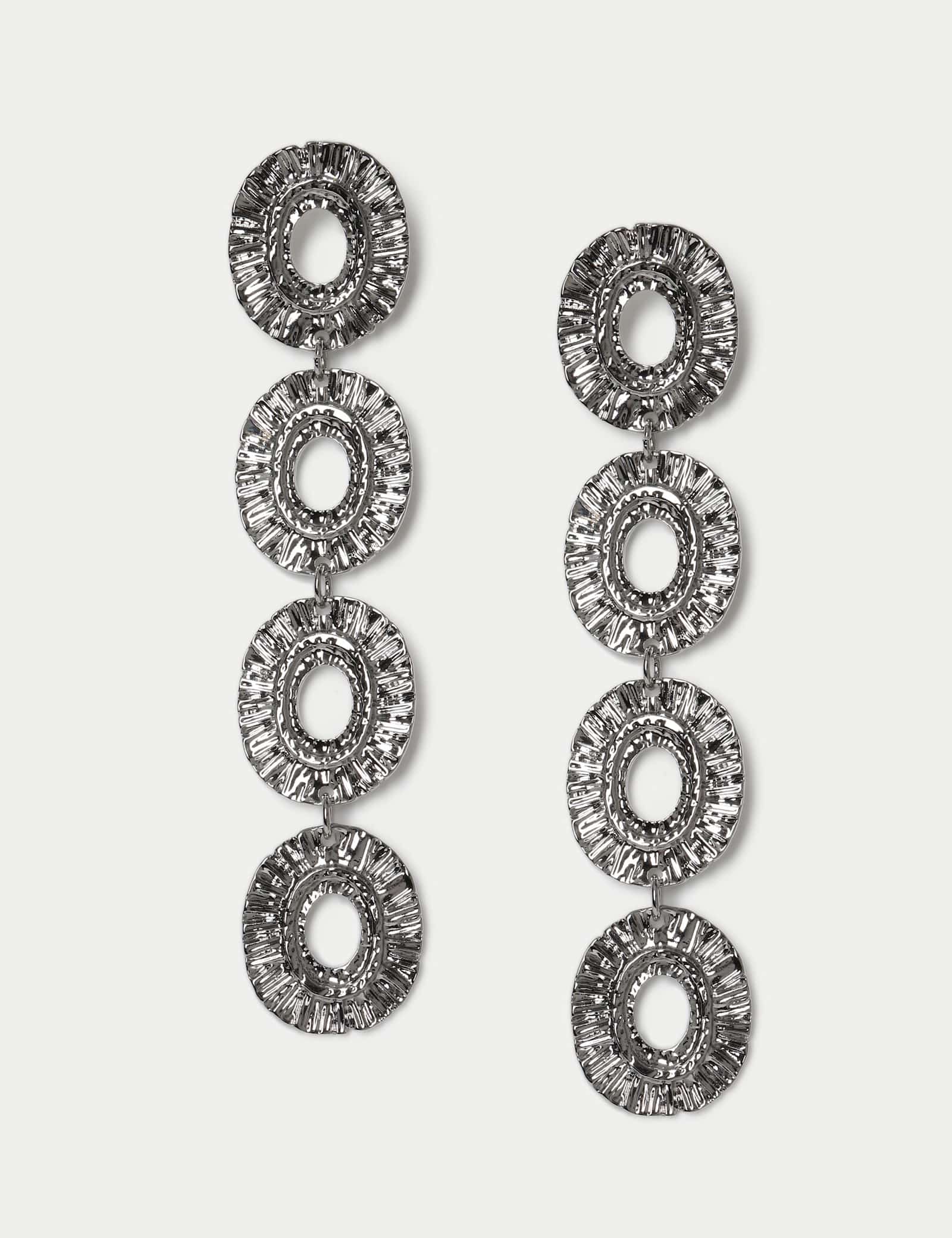 Circle Link Drop Earrings - image 1