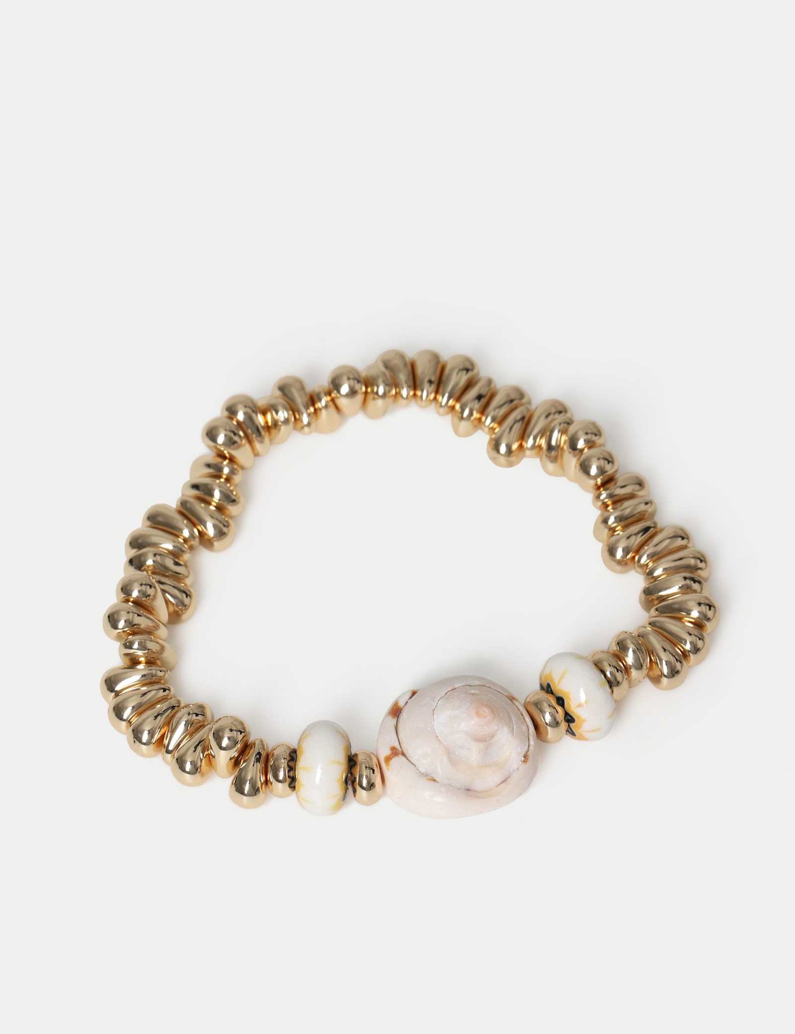 Conch Shell Nugget Stretch Bracelet - image 1