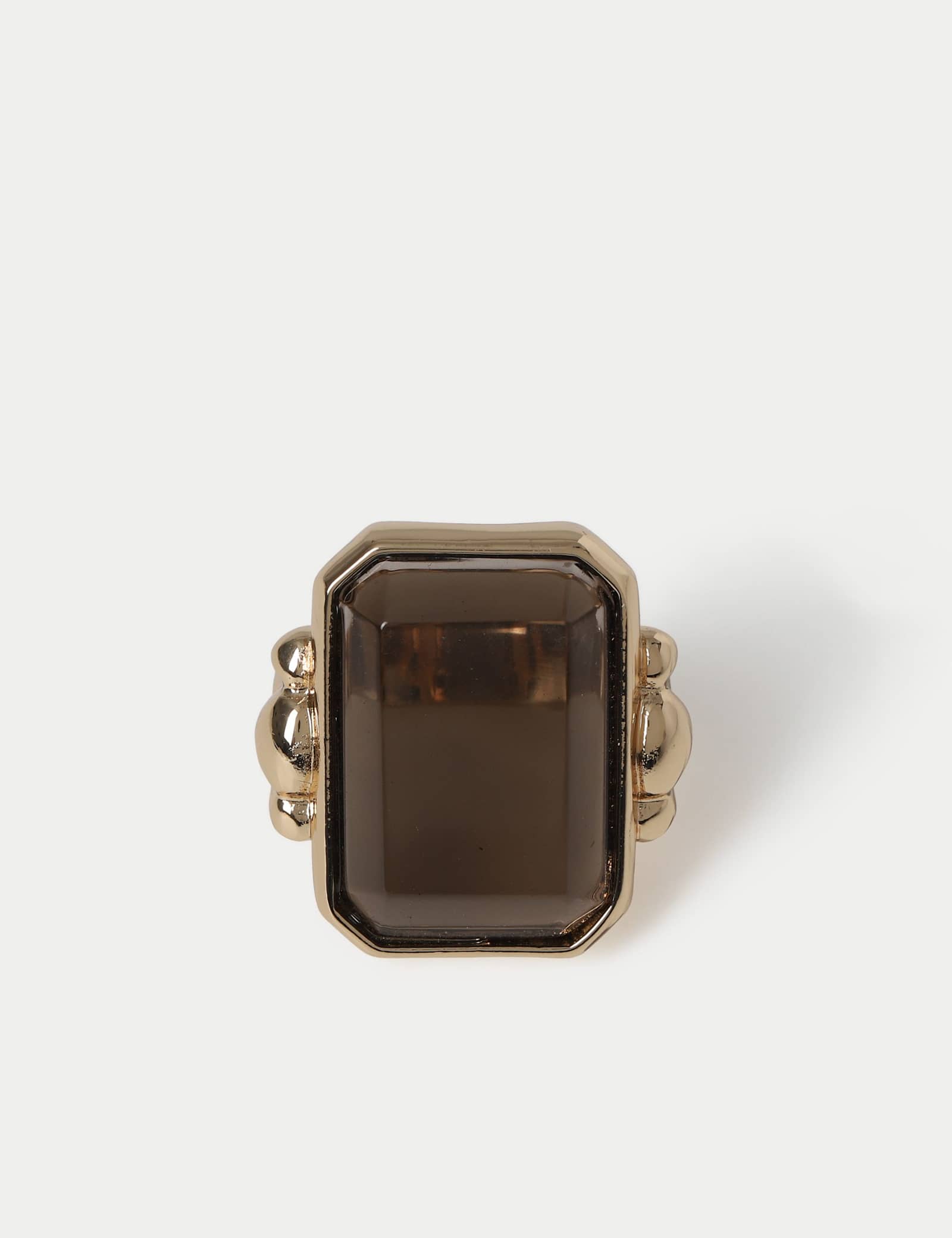 Grey Oversized Natural Stone Ring - image 1