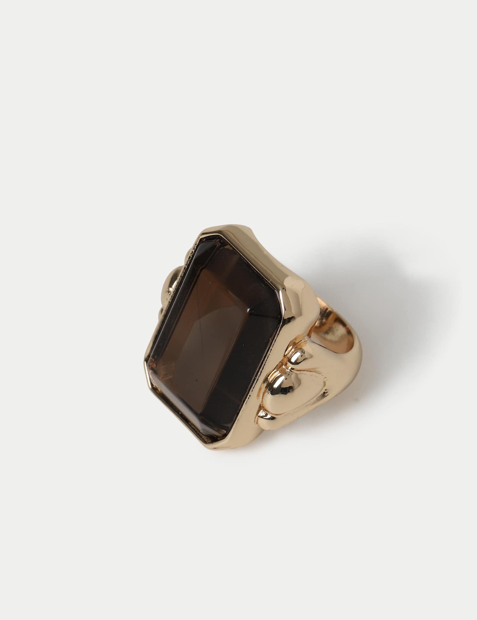 Grey Oversized Natural Stone Ring - image 2