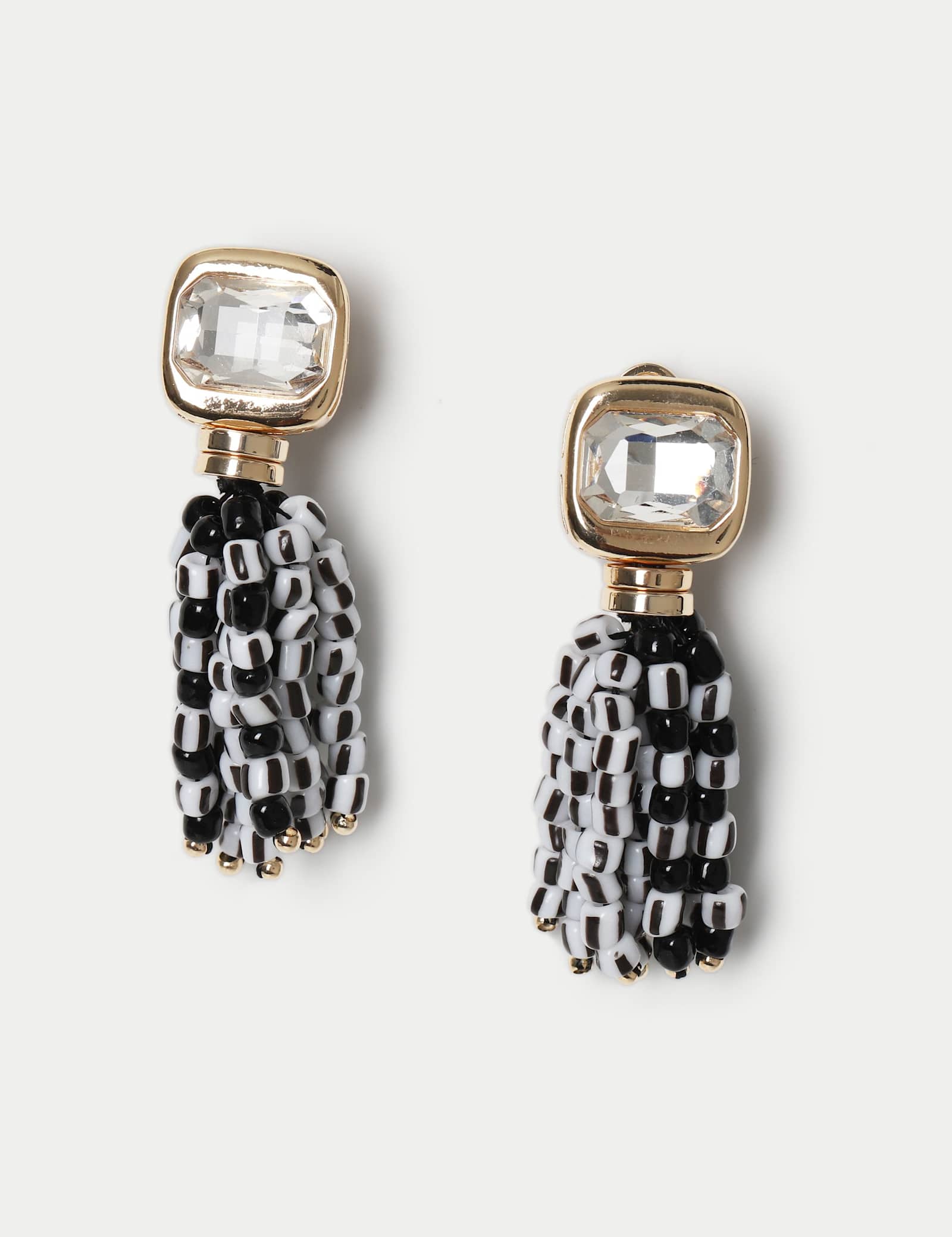 Beaded Tassel Drop Earrings - image 1