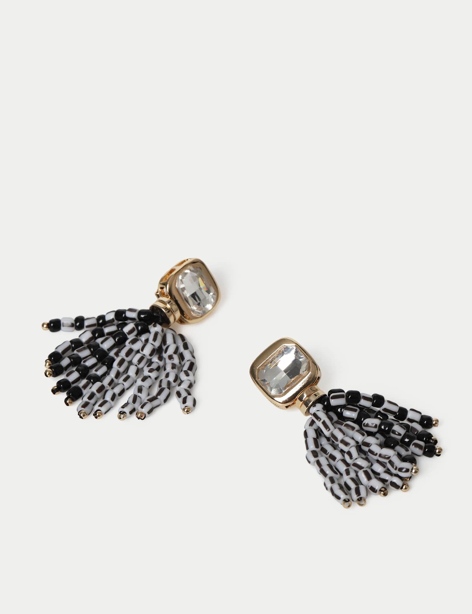 Beaded Tassel Drop Earrings - image 2