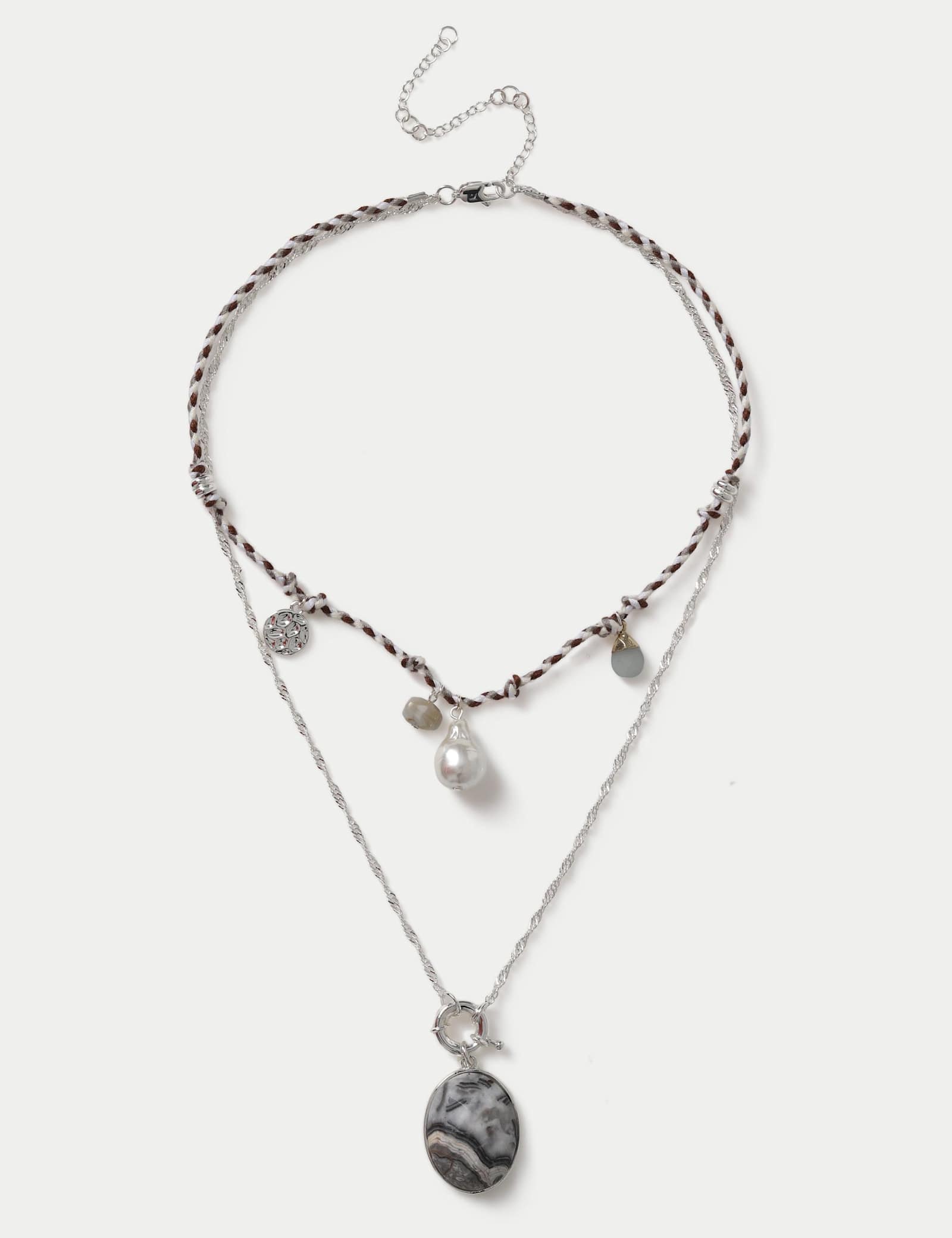 Cord Multirow Necklace - image 1