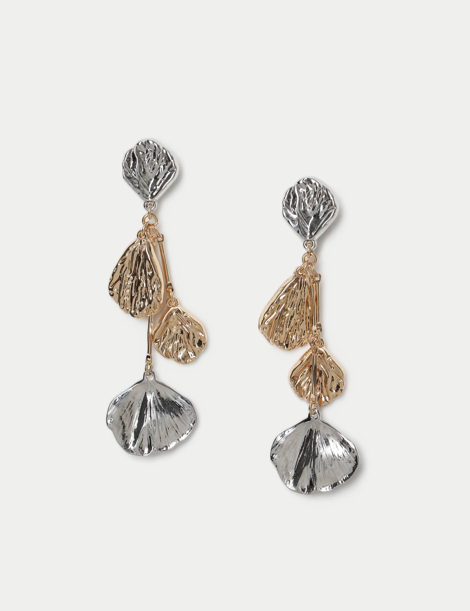 Per Una Mixed Metal Leaf Earring - image 1