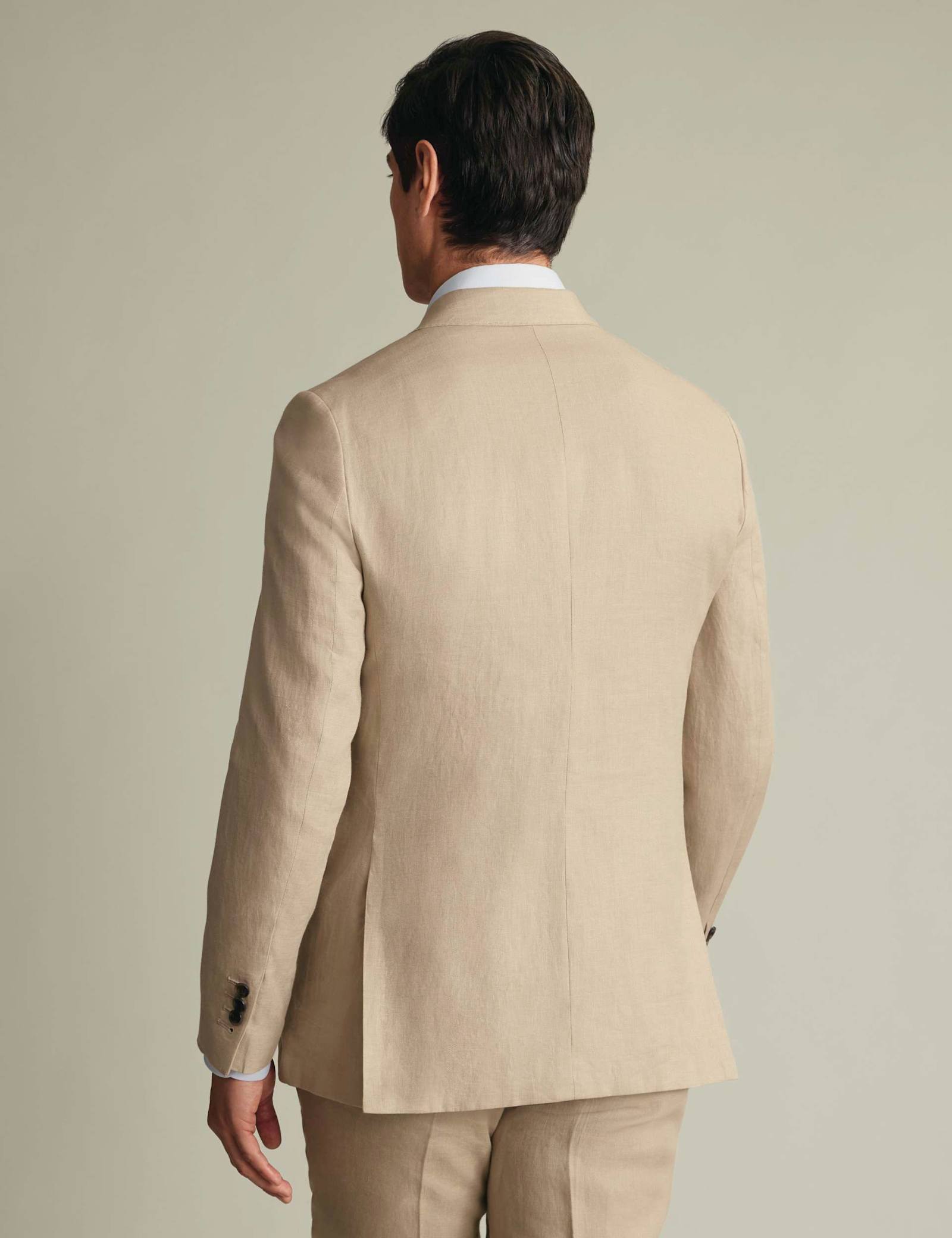 Slim Fit Pure Linen Double Breasted Suit Jacket - image 4