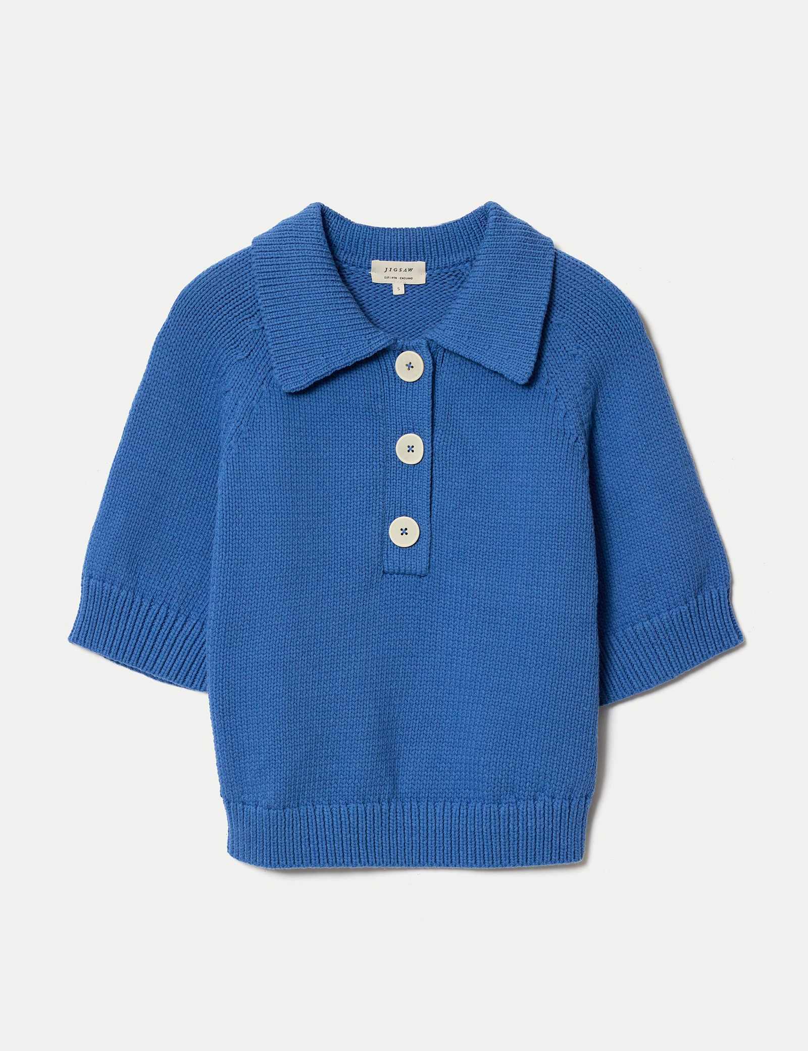 Cotton Rich Collared Knitted Top - image 2