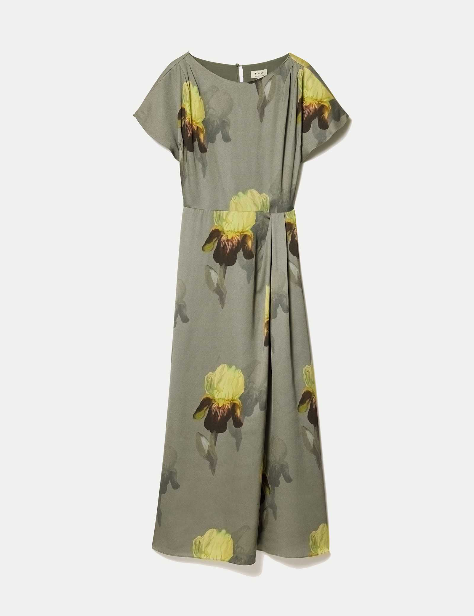 Floral Slash Neck Midaxi Waisted Dress - image 1