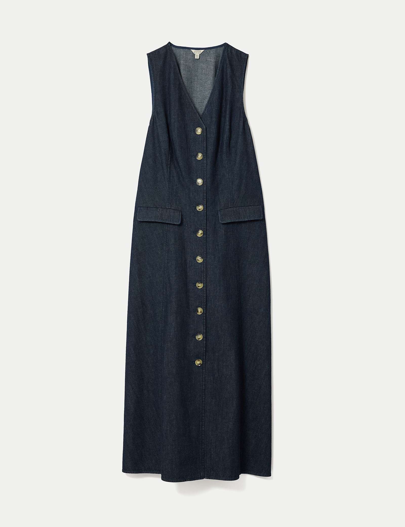 Pure Cotton V-Neck Midi Tea Dress - image 1