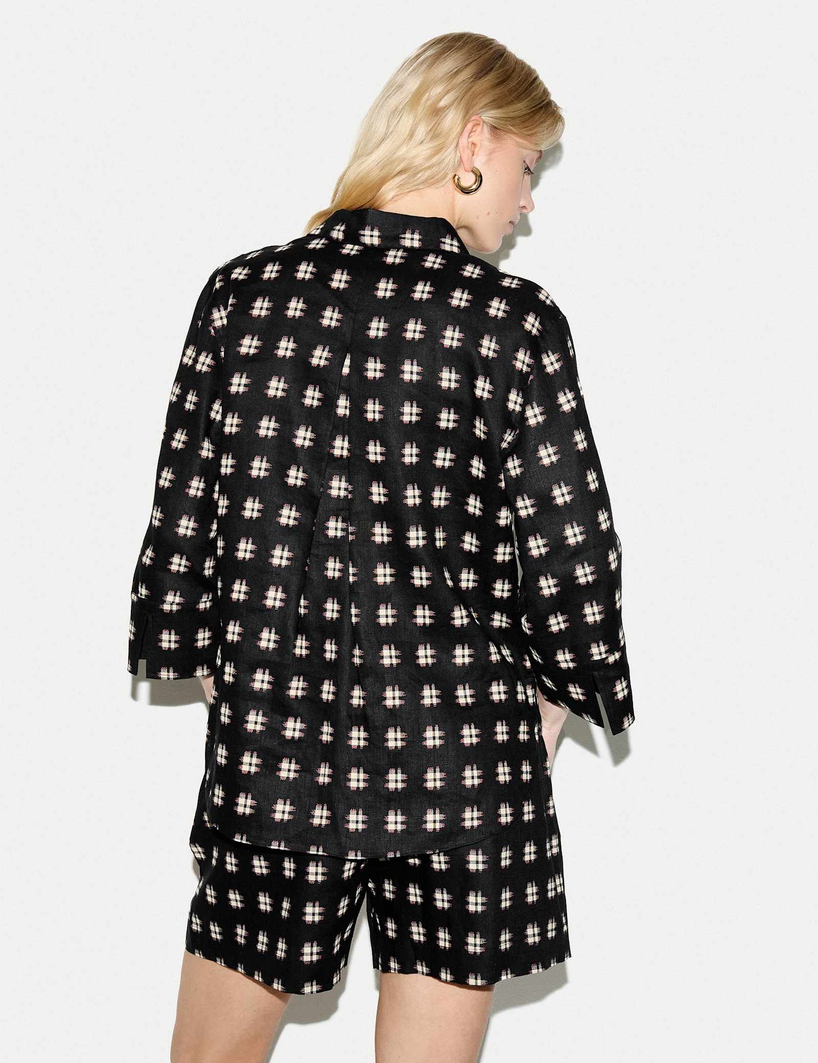 Pure Linen Checked Collared Tunic - image 4