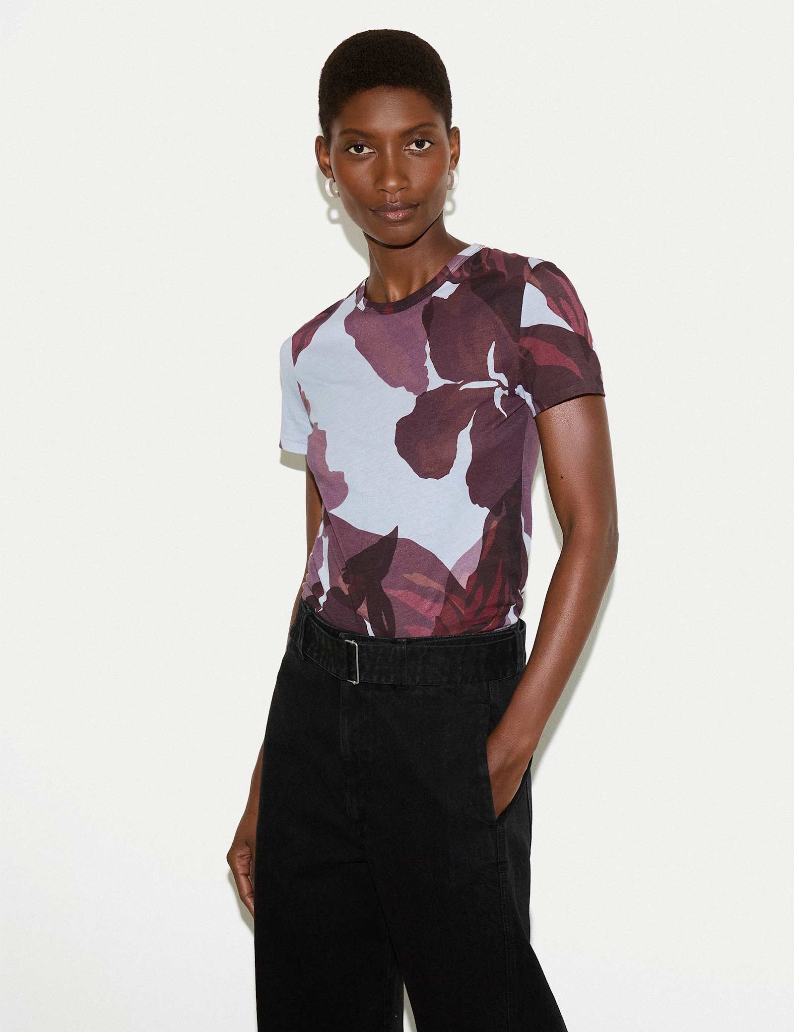 Pure Cotton Floral Crew Neck T-Shirt - image 5