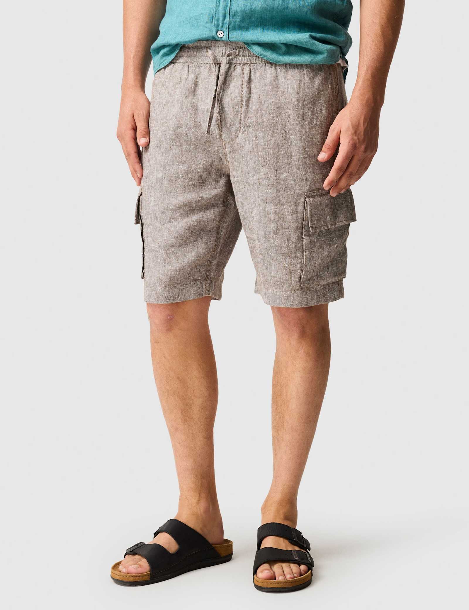 Pure Linen Cargo Shorts - image 1