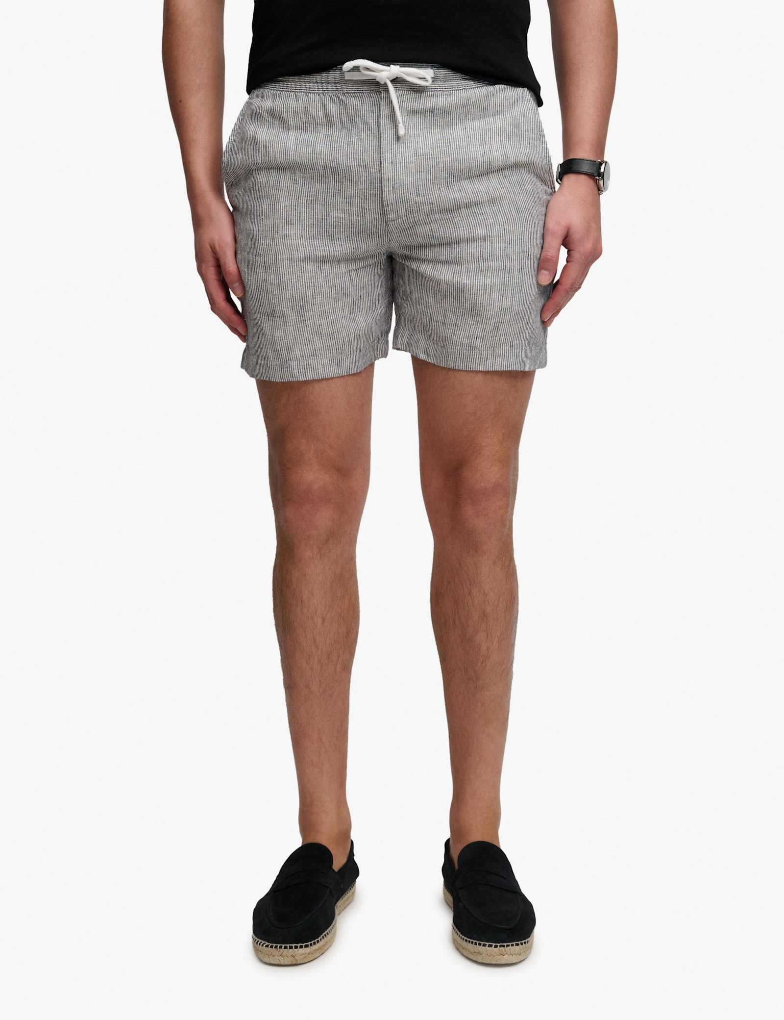 Pure Linen Striped Lightweight Shorts - image 2