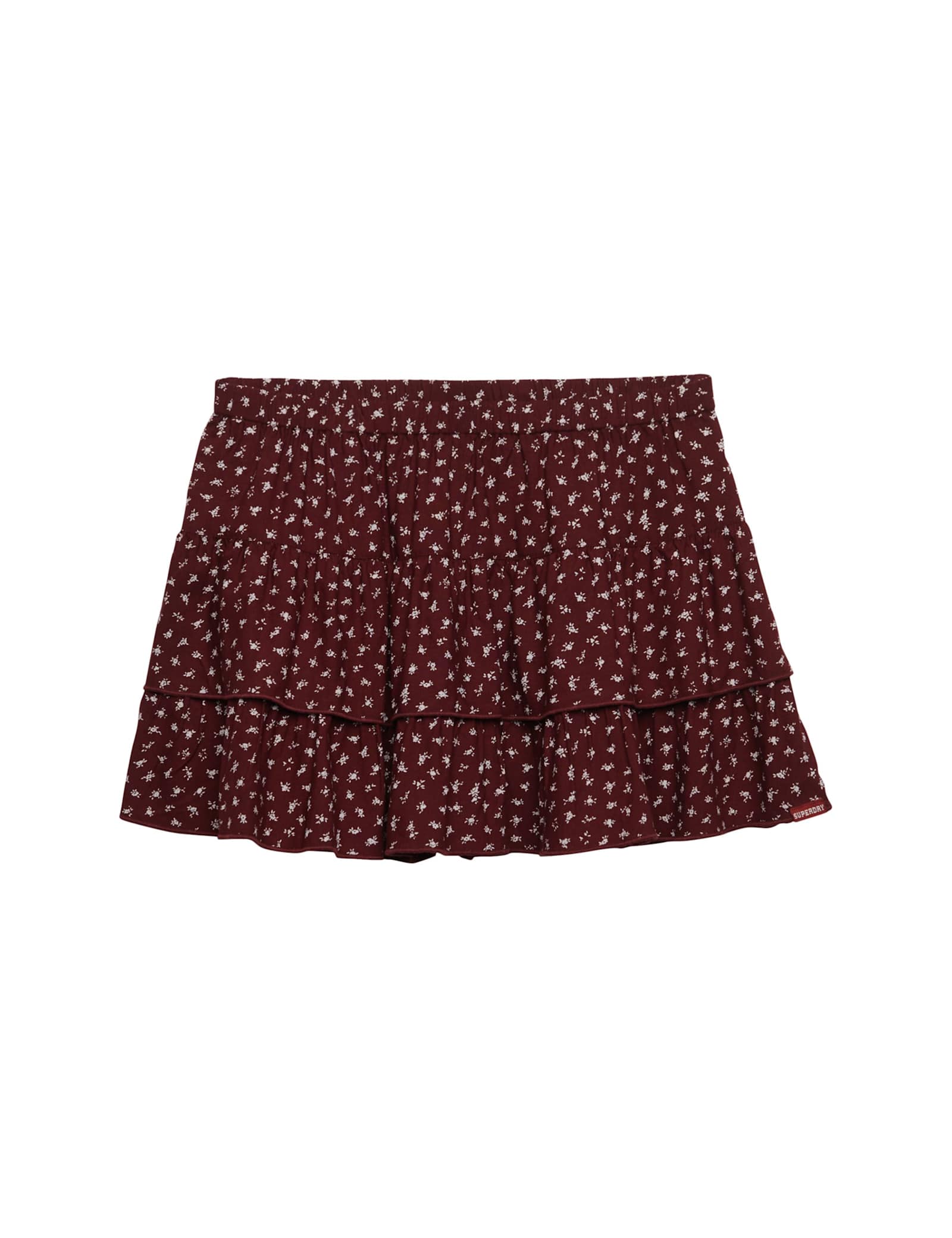 Floral Shirred Ruffle Mini Tiered Skirt - image 1