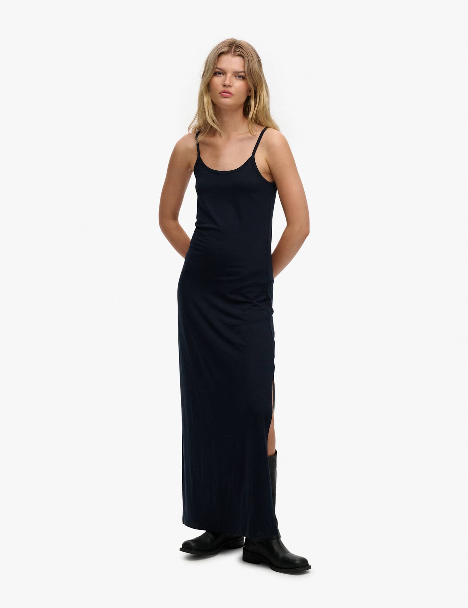 Jersey Scoop Neck Maxi Slip Dress - image 1