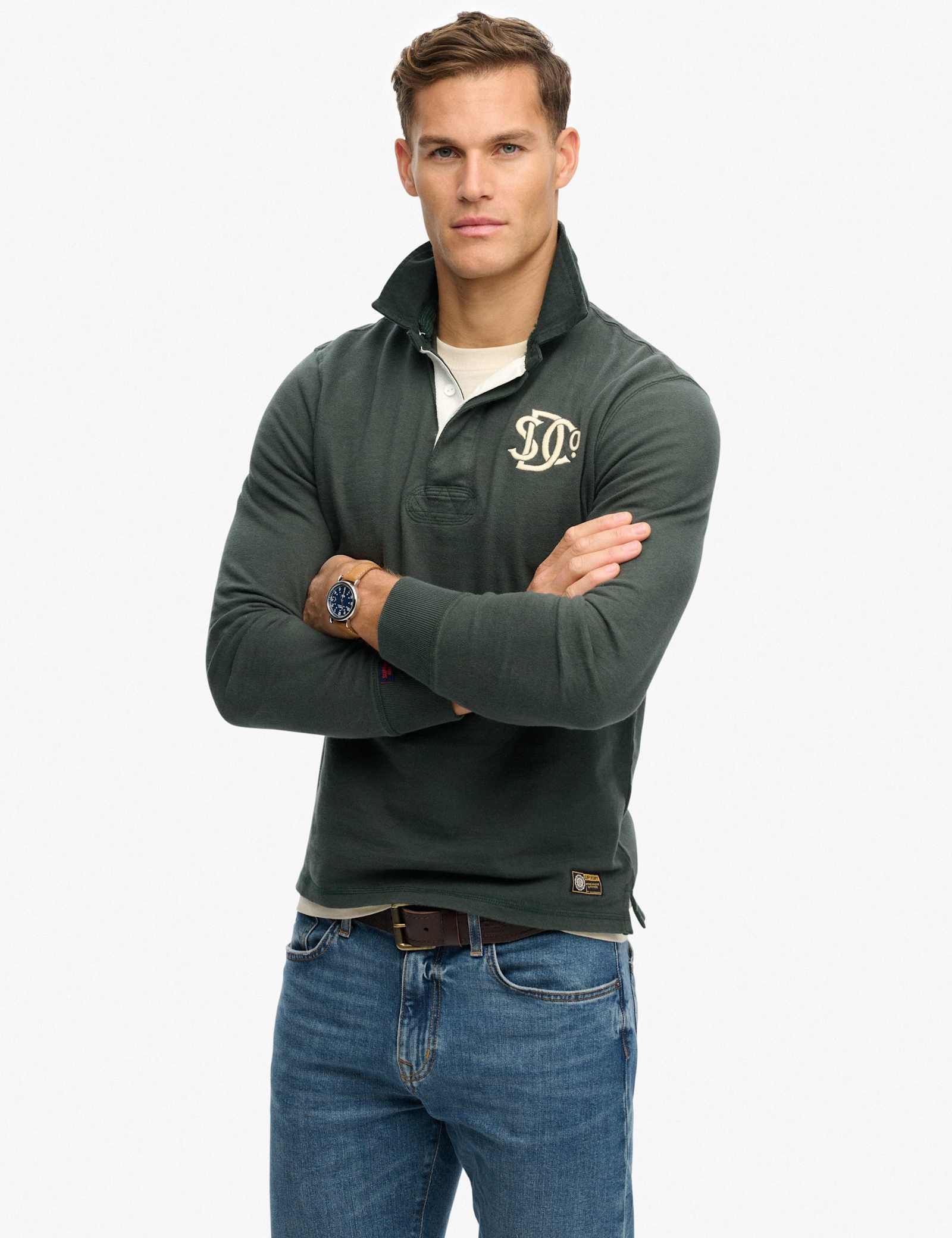Pure Cotton Jersey Embroidered Rugby Shirt - image 1