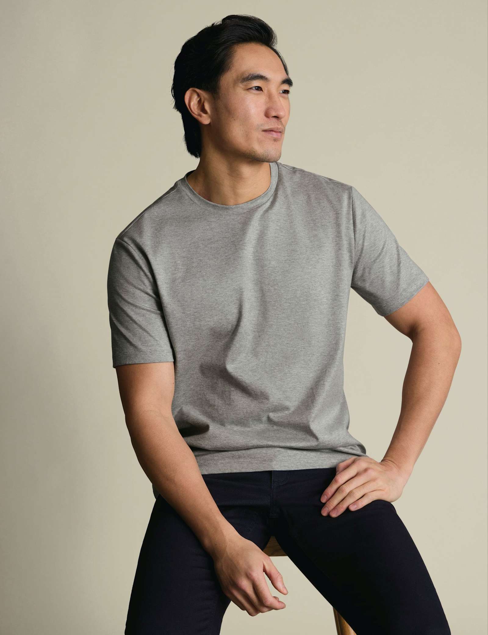 Pure Cotton Jersey Crew Neck T-Shirt - image 1