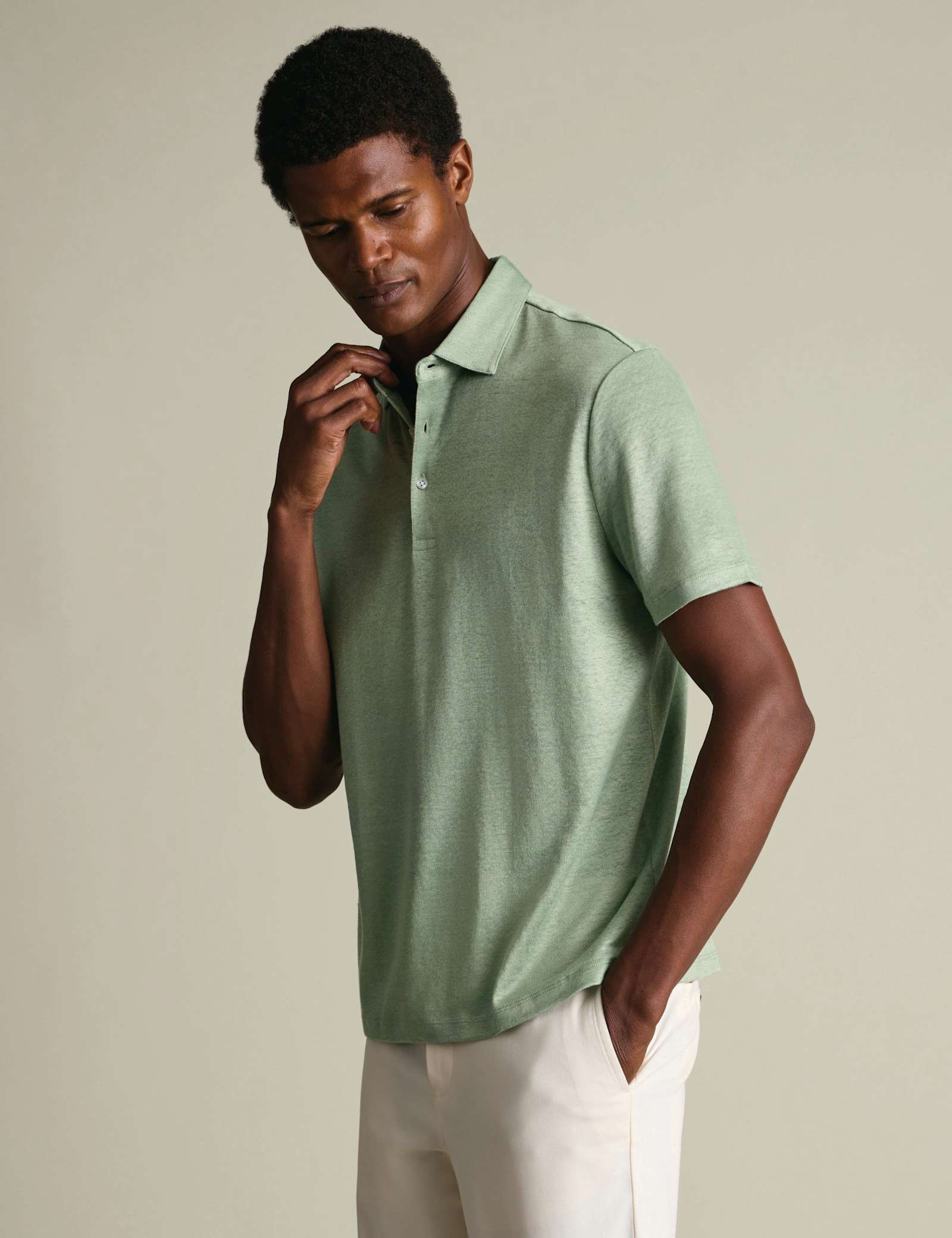 Pure Linen Polo Shirt - image 3
