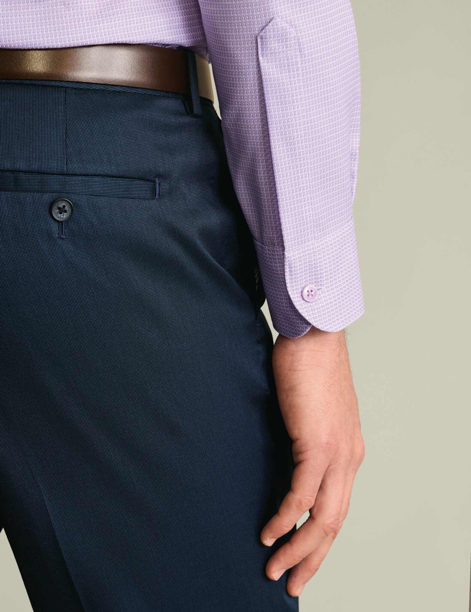 Slim Fit Non Iron Pure Cotton Textured Shirt - image 5