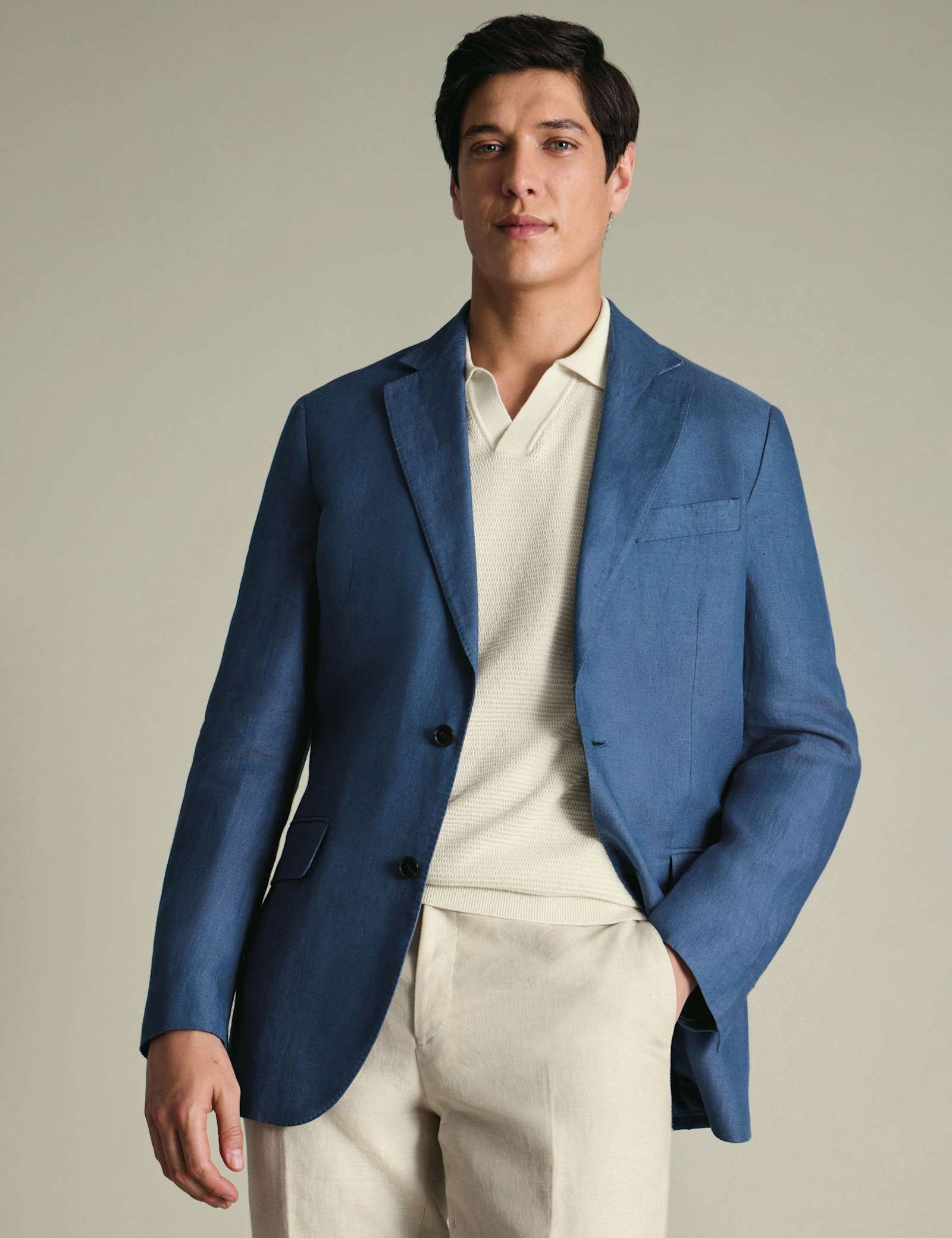 Slim Fit Pure Linen Twill Blazer - image 1