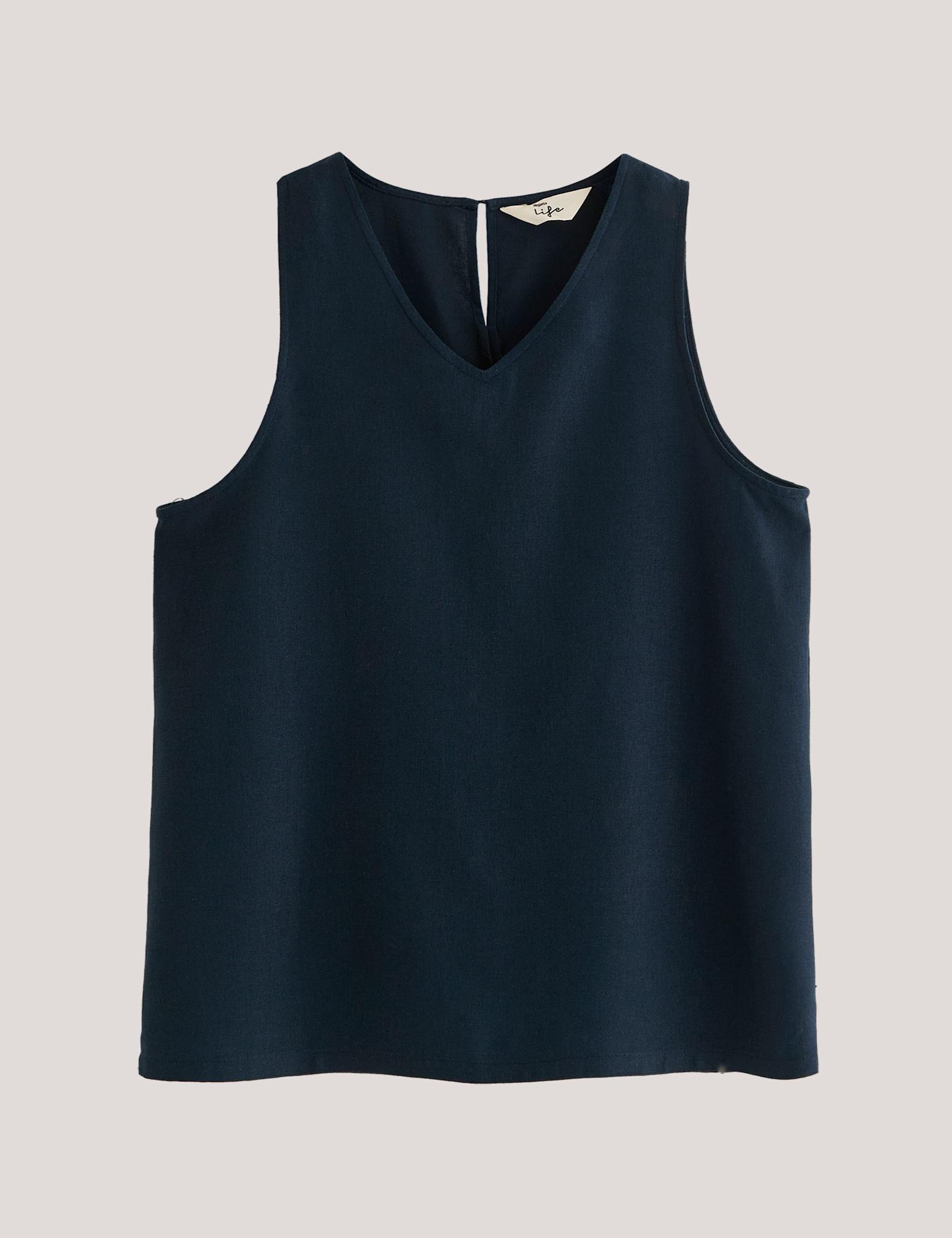 Palomina V-Neck Vest Top with Linen - image 3