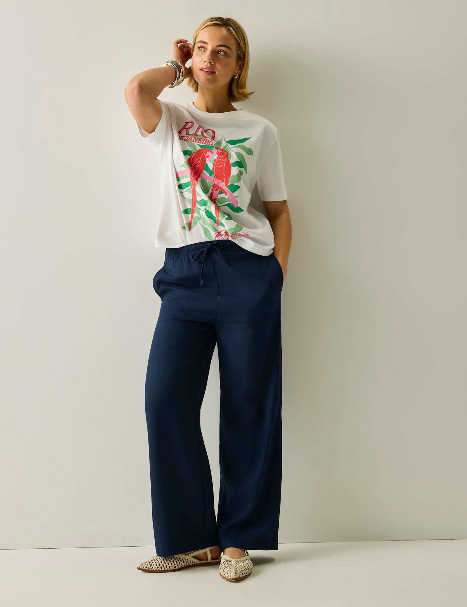Talamanca Straight Leg Trousers with Linen - image 5