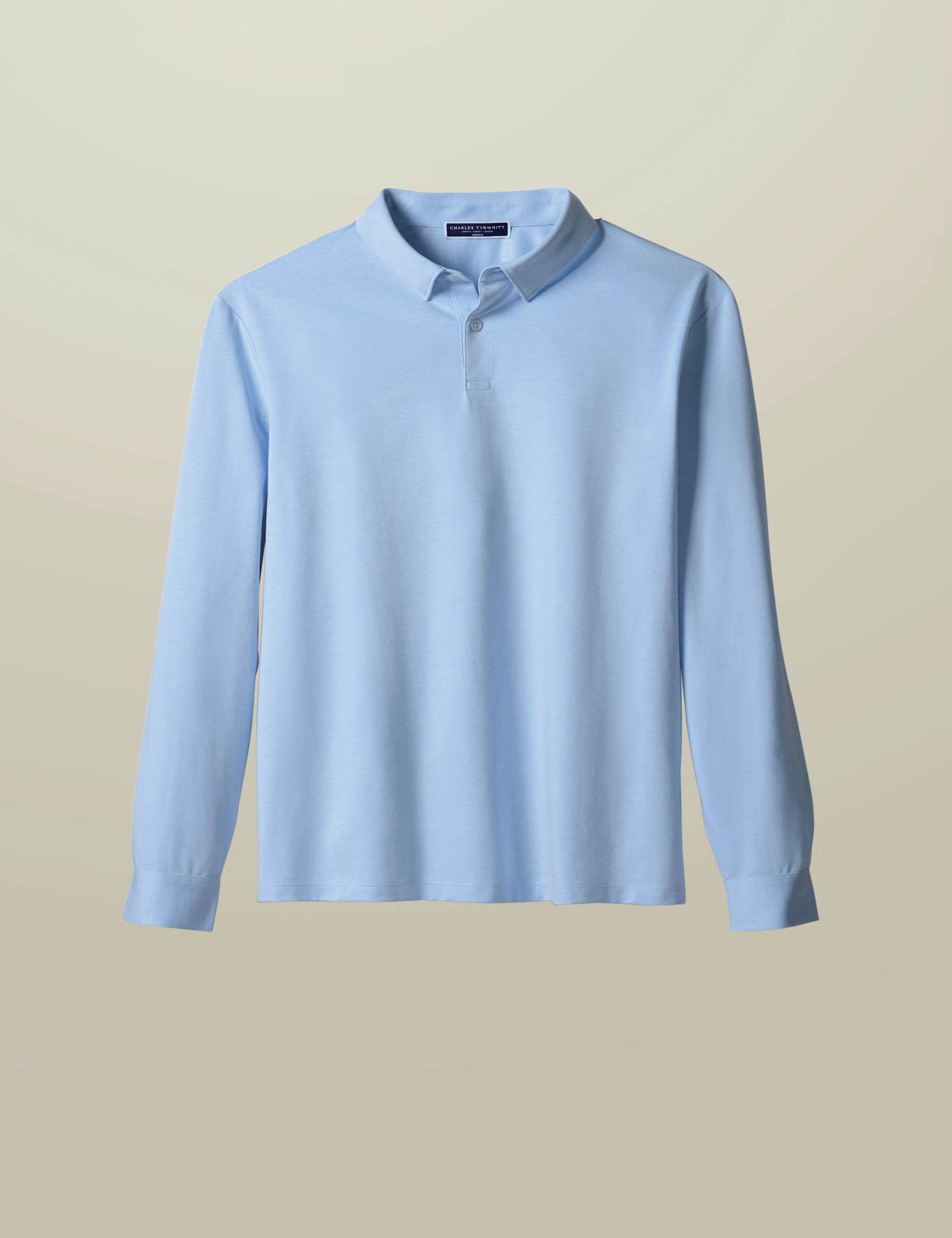 Performance Cotton Blend Long Sleeve Polo Shirt - image 3