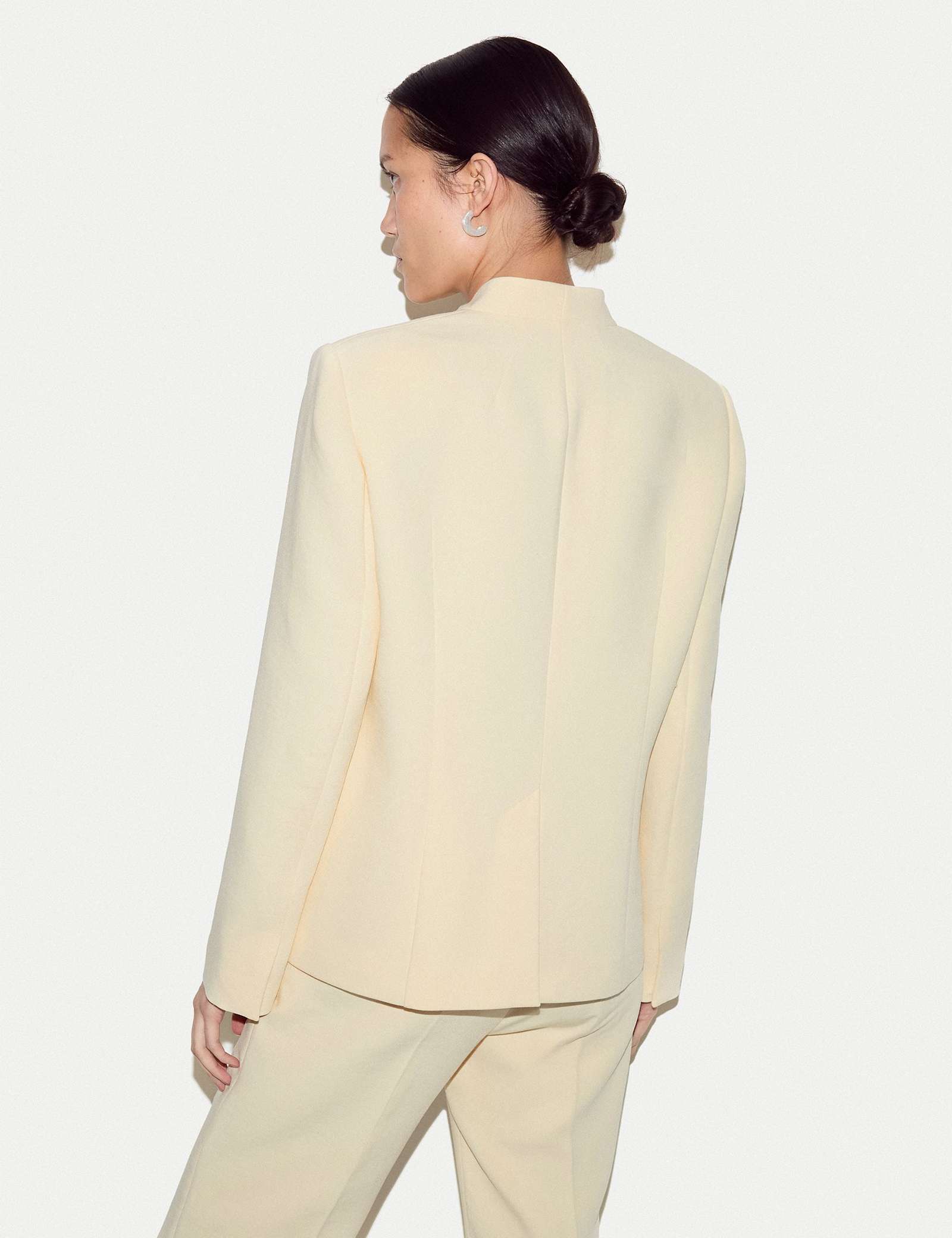Tailored Collarless Blazer - image 5