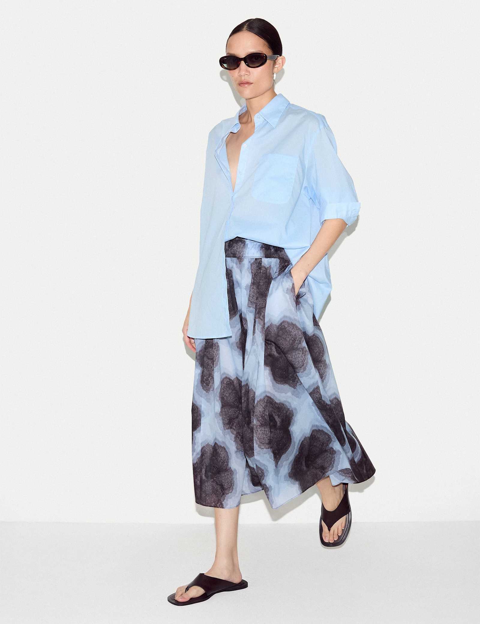 Pure Cotton Printed Midi Skirt - image 2