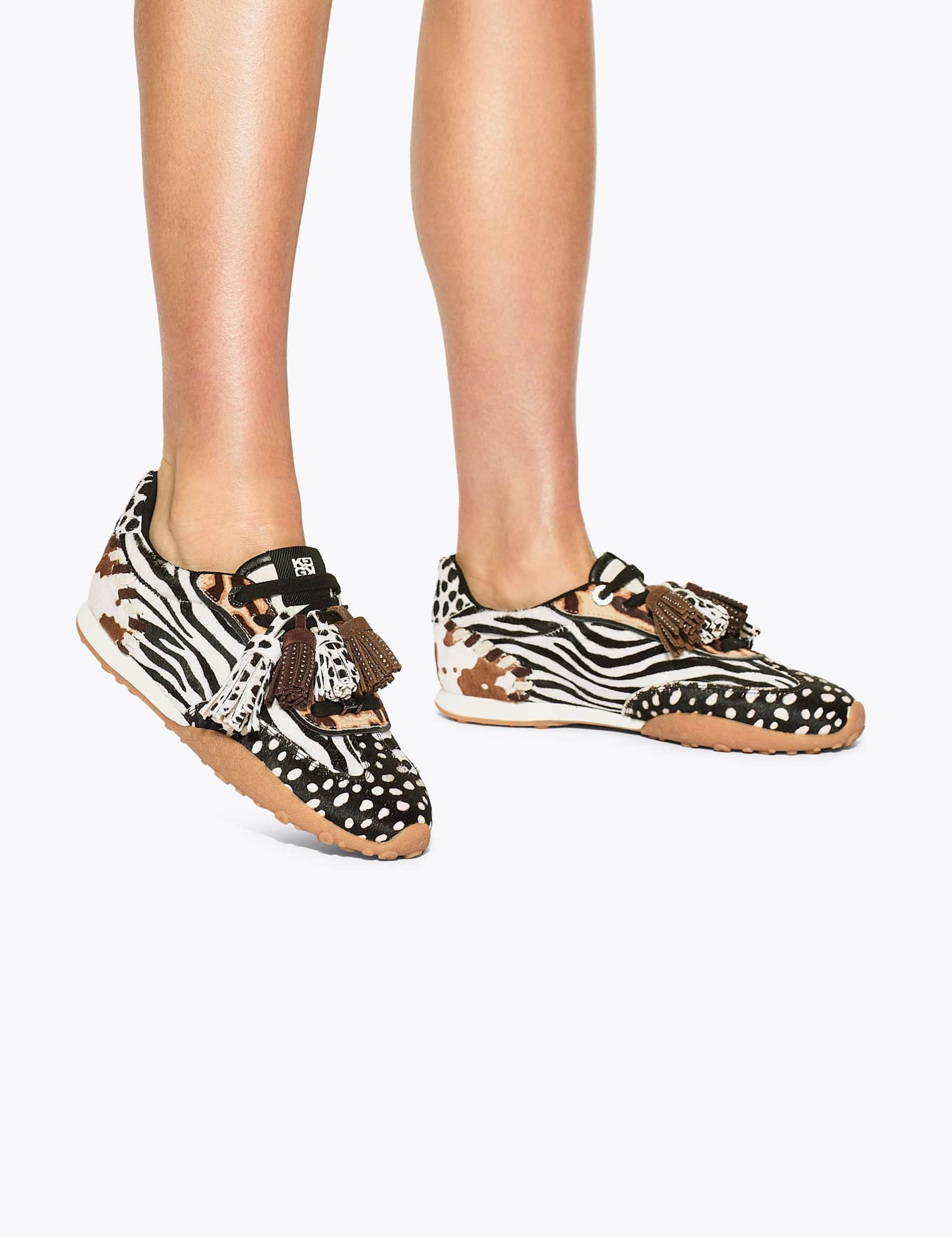 Suede Animal Print Trainers - image 2