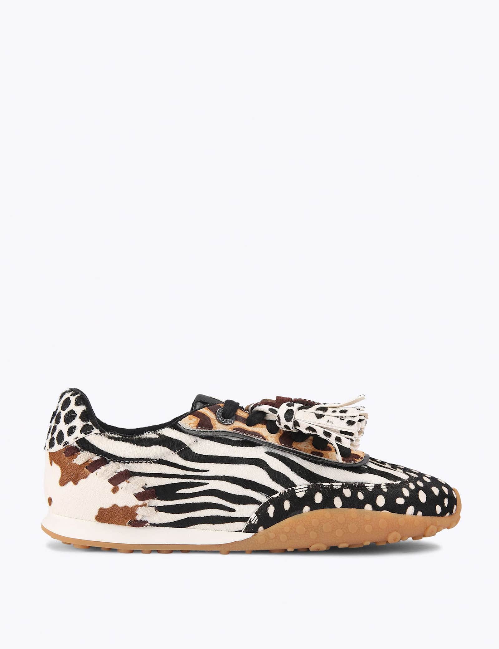 Suede Animal Print Trainers - image 1