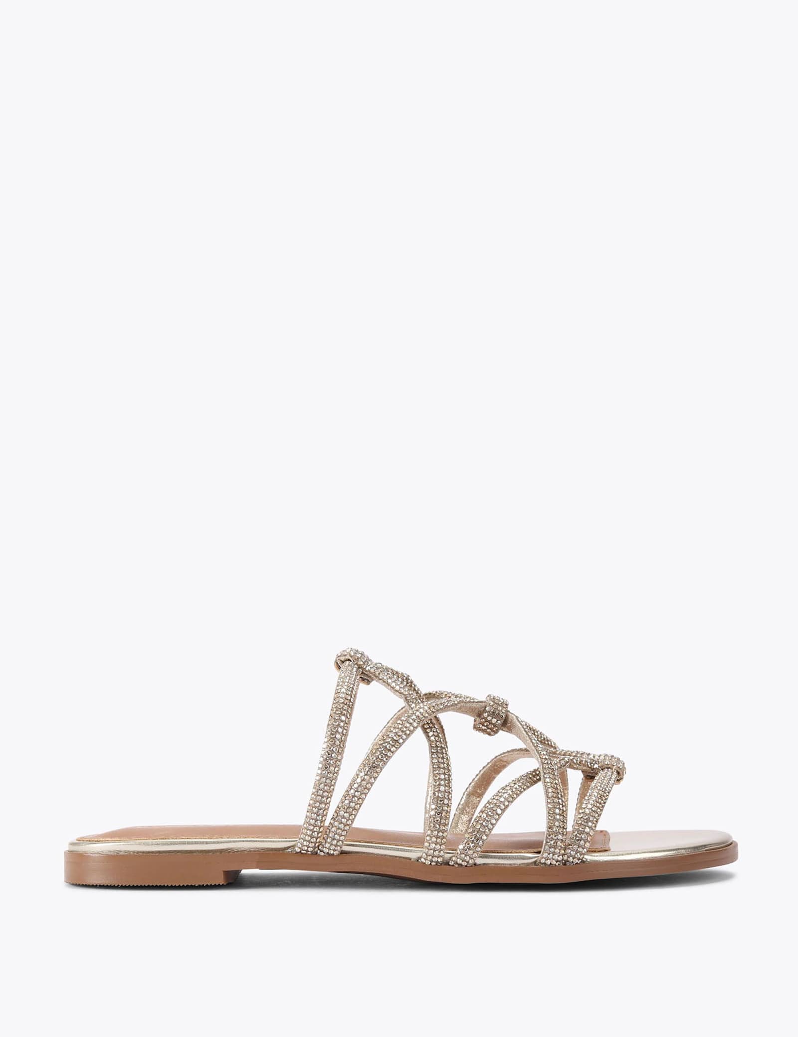 Perla Embellished Strappy Flat Sandals - image 1