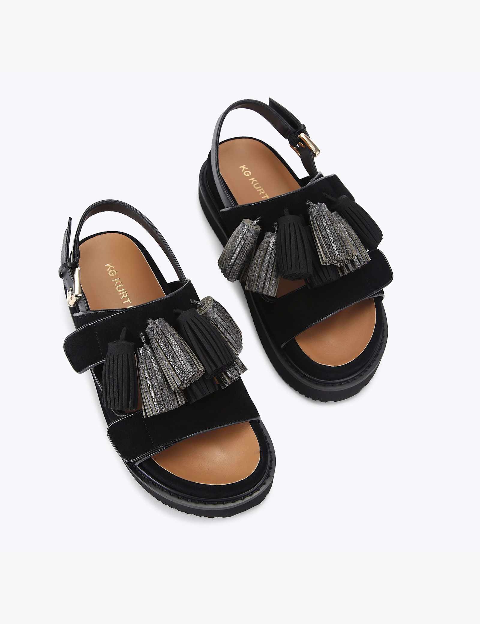 Suede Tassel Ankle Strap Flat Sandals - image 3