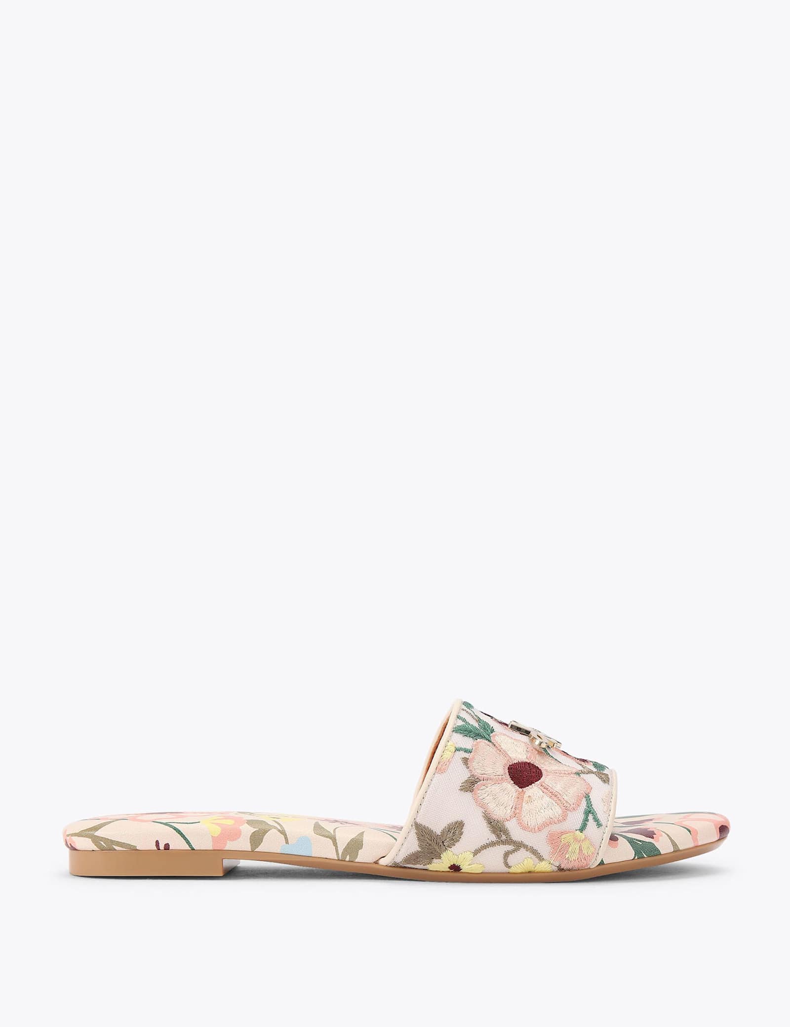 Floral Embroidery Flat Sandals - image 1