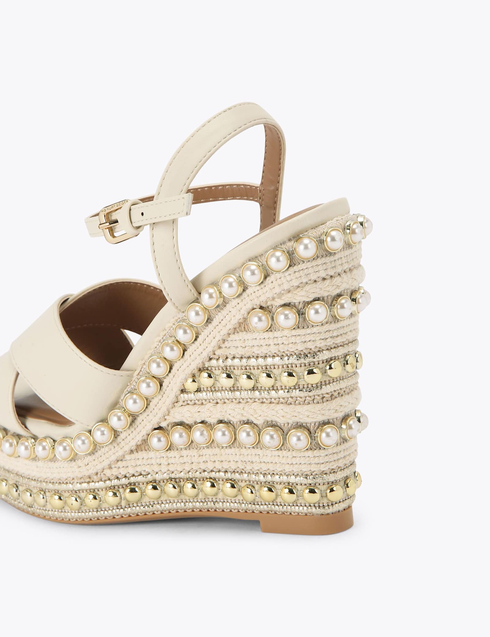 Pearl Effect Wedge Sandals - image 2