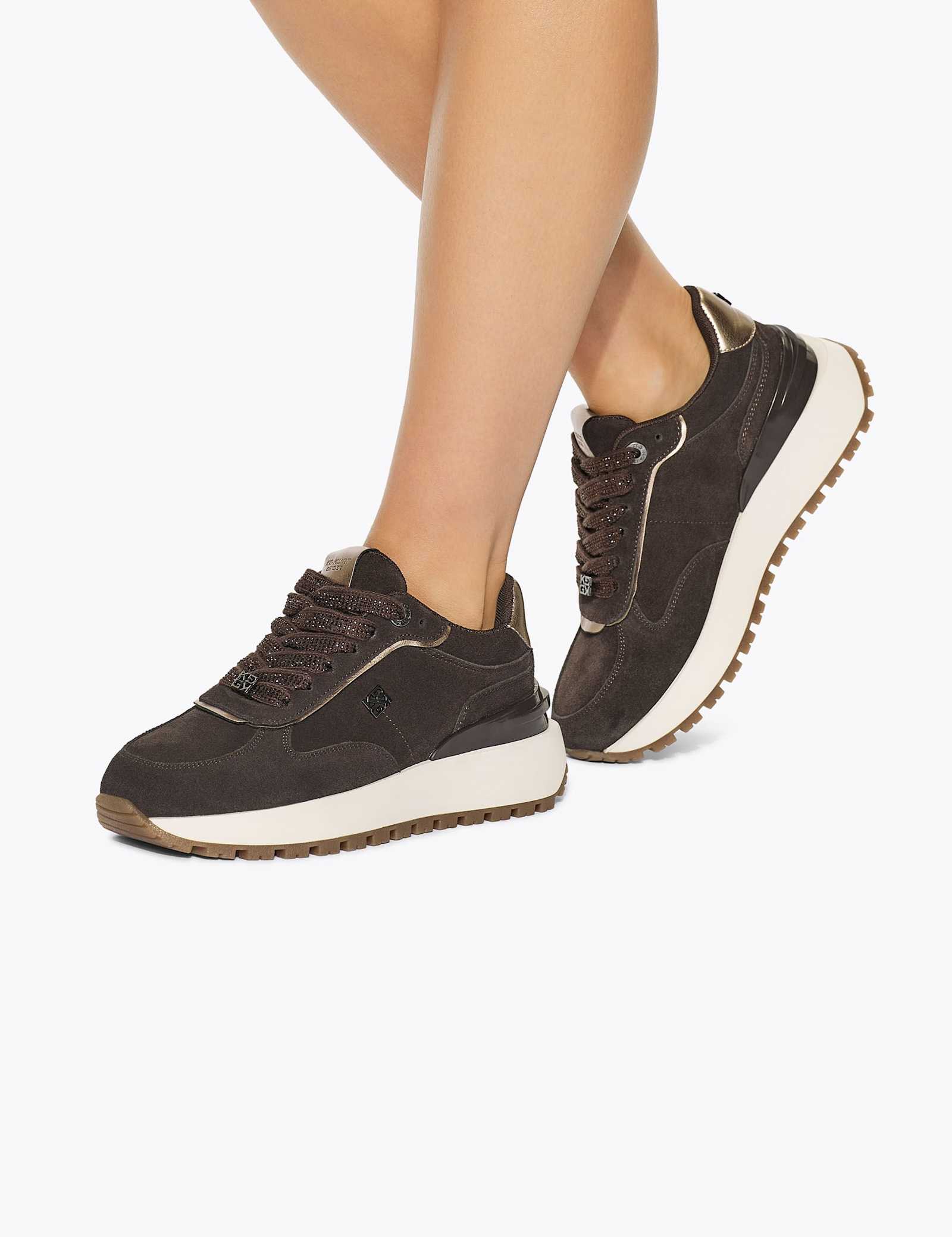 Suede Platform Trainers - image 2