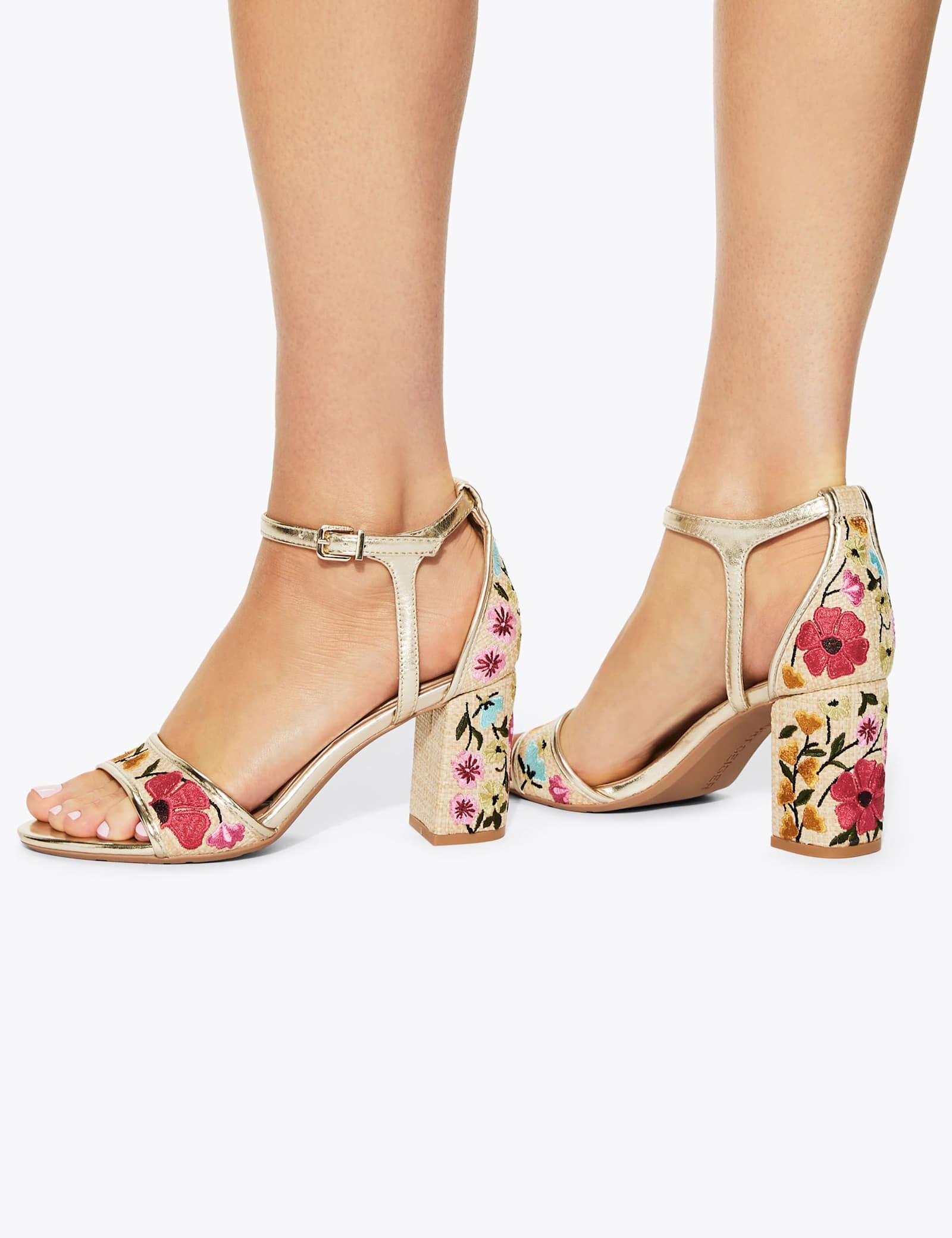 Floral Embroidery Block Heel Sandals - image 2