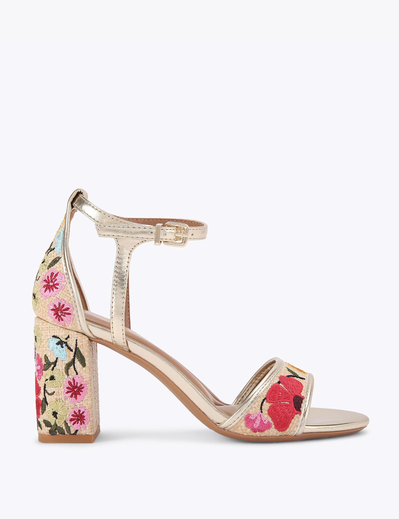 Floral Embroidery Block Heel Sandals - image 1