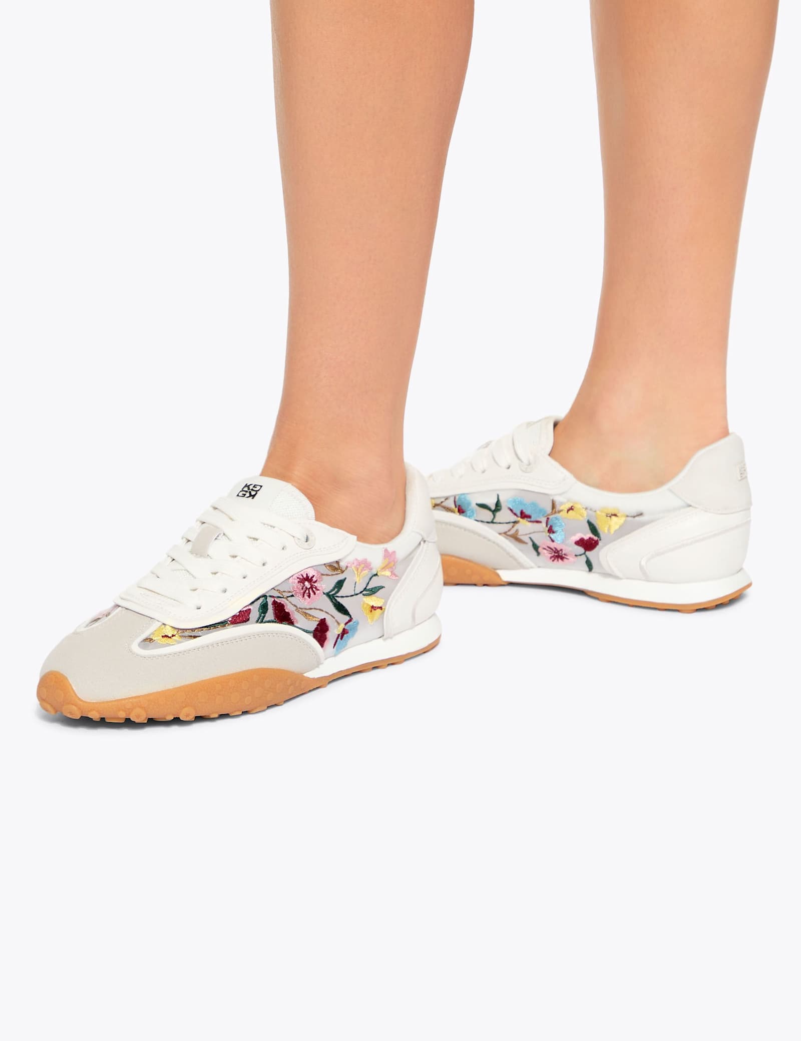 Lace-Up Floral Embroidery Trainers - image 2
