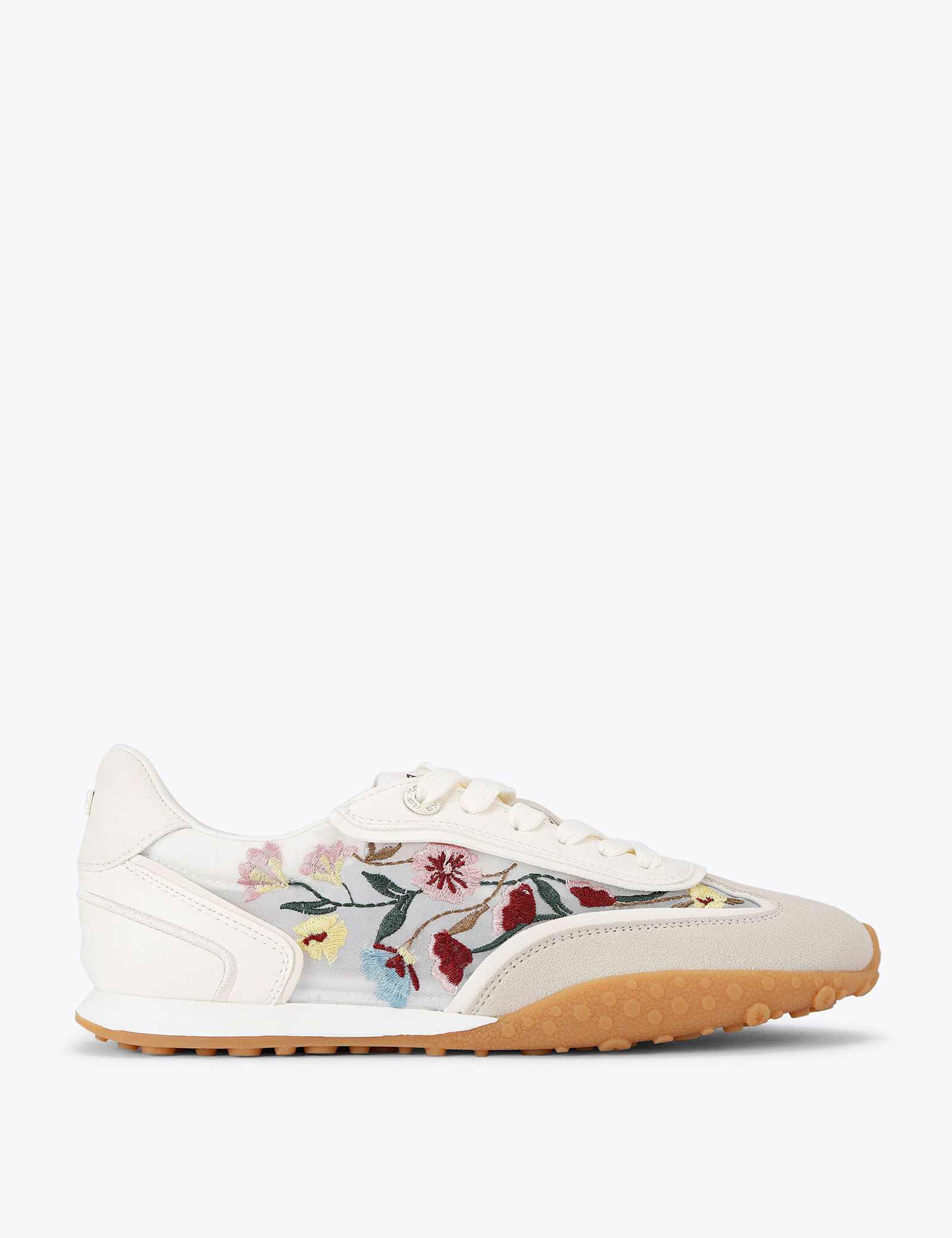 Lace-Up Floral Embroidery Trainers - image 1