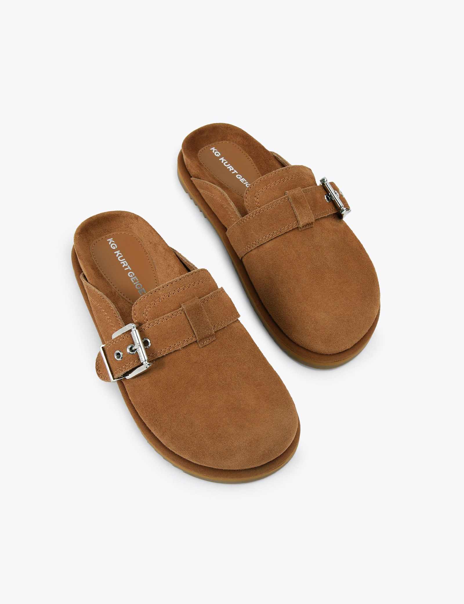 Suede Buckle Clogs - image 5