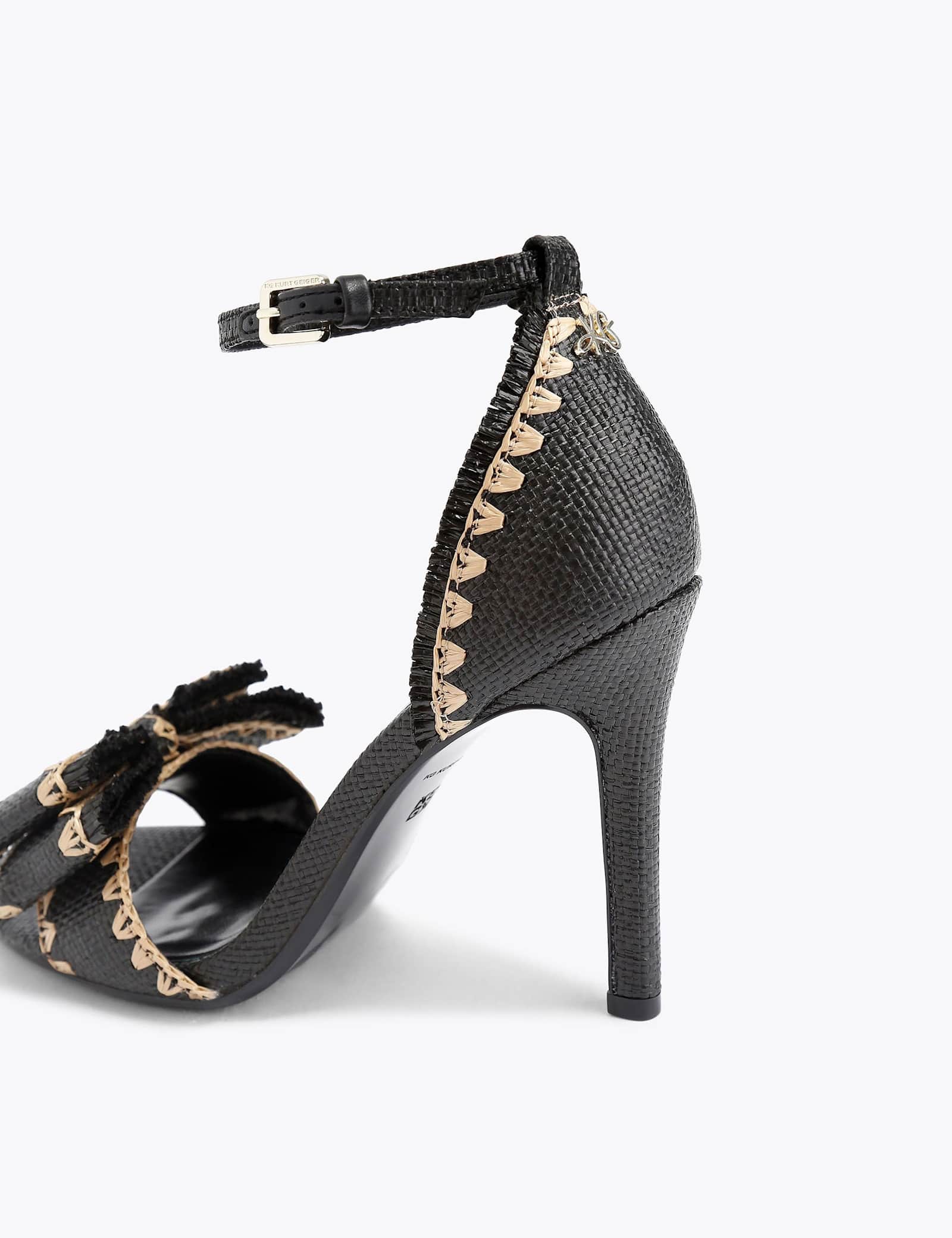 Raffia Bow Stiletto Heel Sandals - image 3